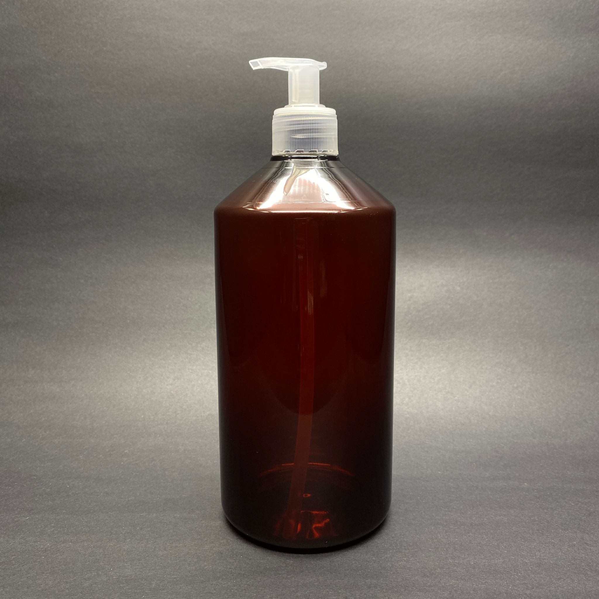1000 Cc Düz Model Küt Boyunlu  Amber Pet Şişe - Sıvı Sabun Pompalı  - 1000 Ml Düz Sade Pet Şişe