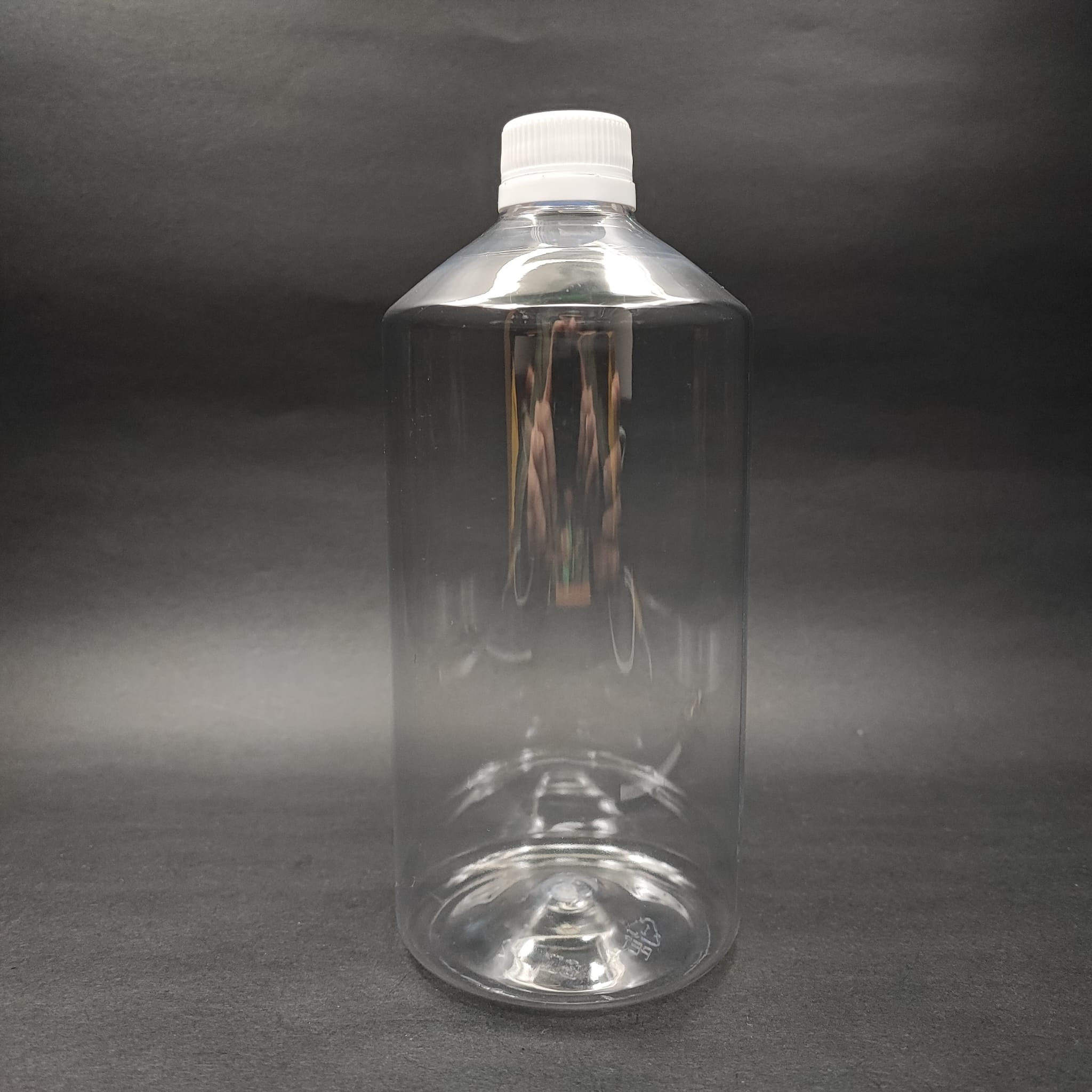 1000 Cc Düz Model Pet Şişe Küt Boyunlu  Beyaz  Kilitli Kapaklı - 1 Litre Kapaklı Pet Şişe