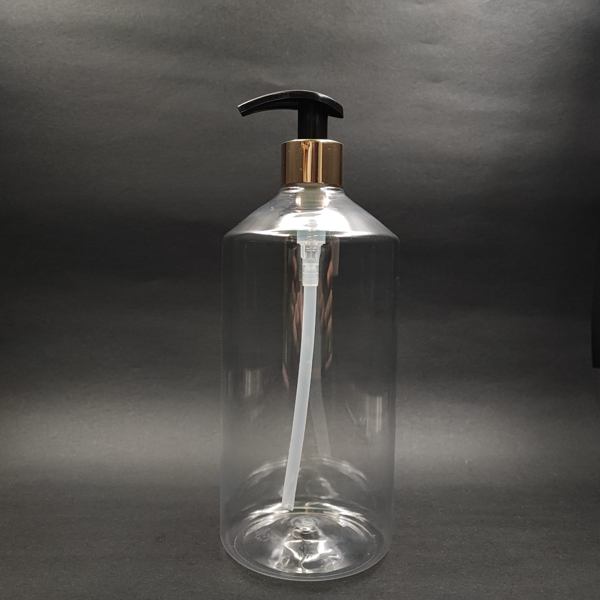 1000 Cc Düz Model Pet Şişe Küt Boyunlu  Gold Pompalı - 1 Litre Pompalı Pet Şişe