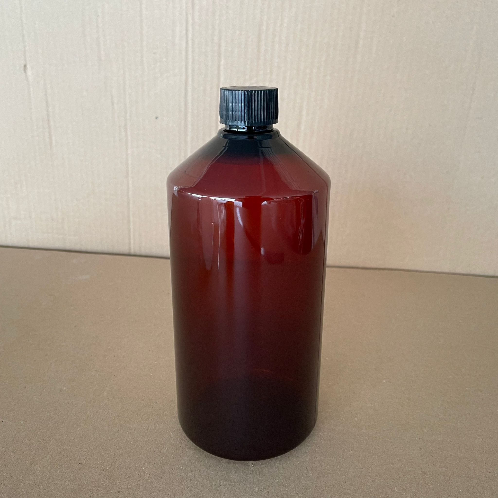 1000 Cc Kalın Amber Pet Şişe (45 Gr) - Siyah Contalı Kapaklı + Kolonya Tıpalı - 1000 Ml Kahverengi Plastik Şişe - 1 Lt Amber Pet Şişe