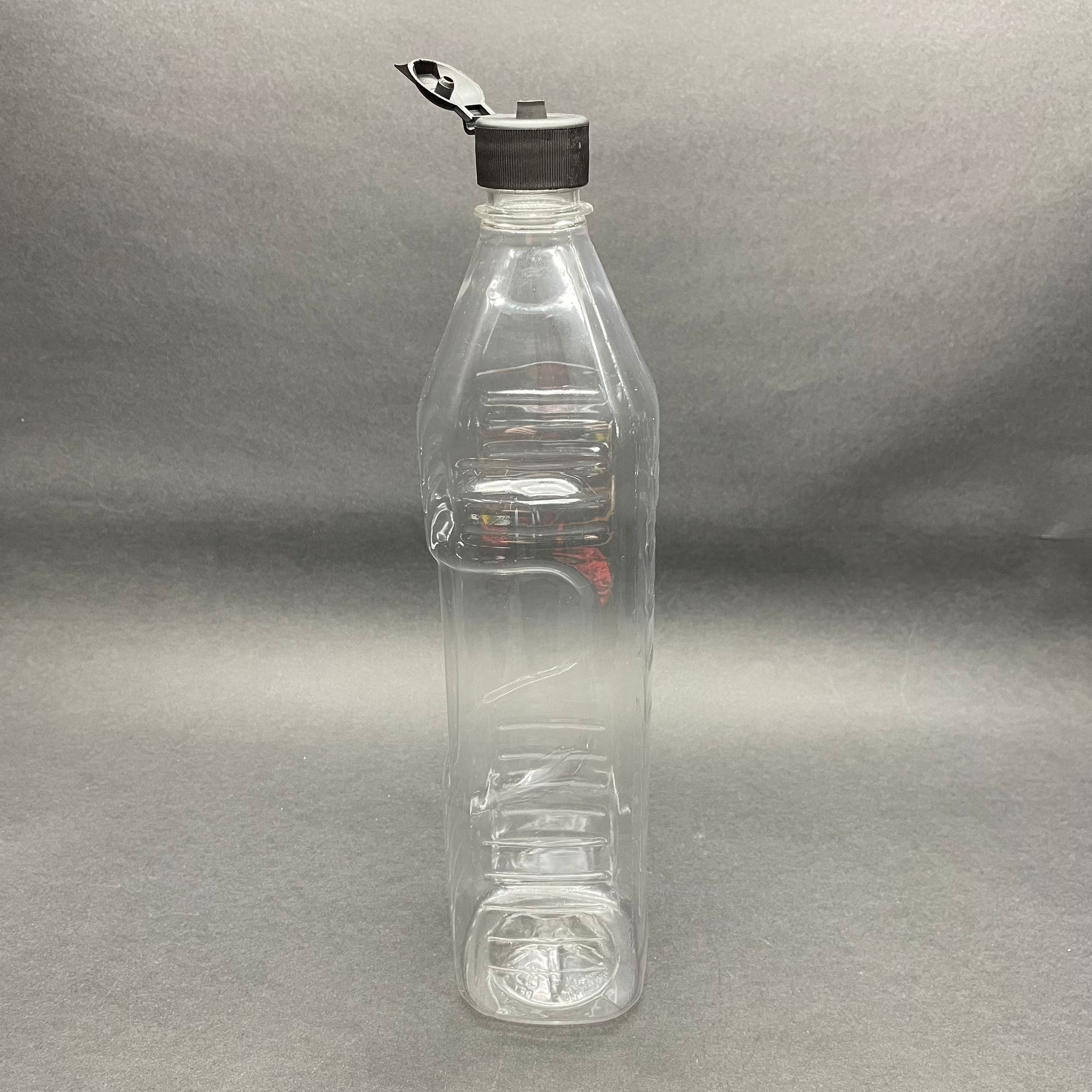 1000 Cc Köşeli Pet Şişe - Siyah Akıtıcılı Fliptop Kapaklı - 1 Litre Boş Pet Şişe - Açılır Kapanır Kapaklı - Nar Ekşisi, Sirke, Limon Vs İçin Boş Pet Şişe