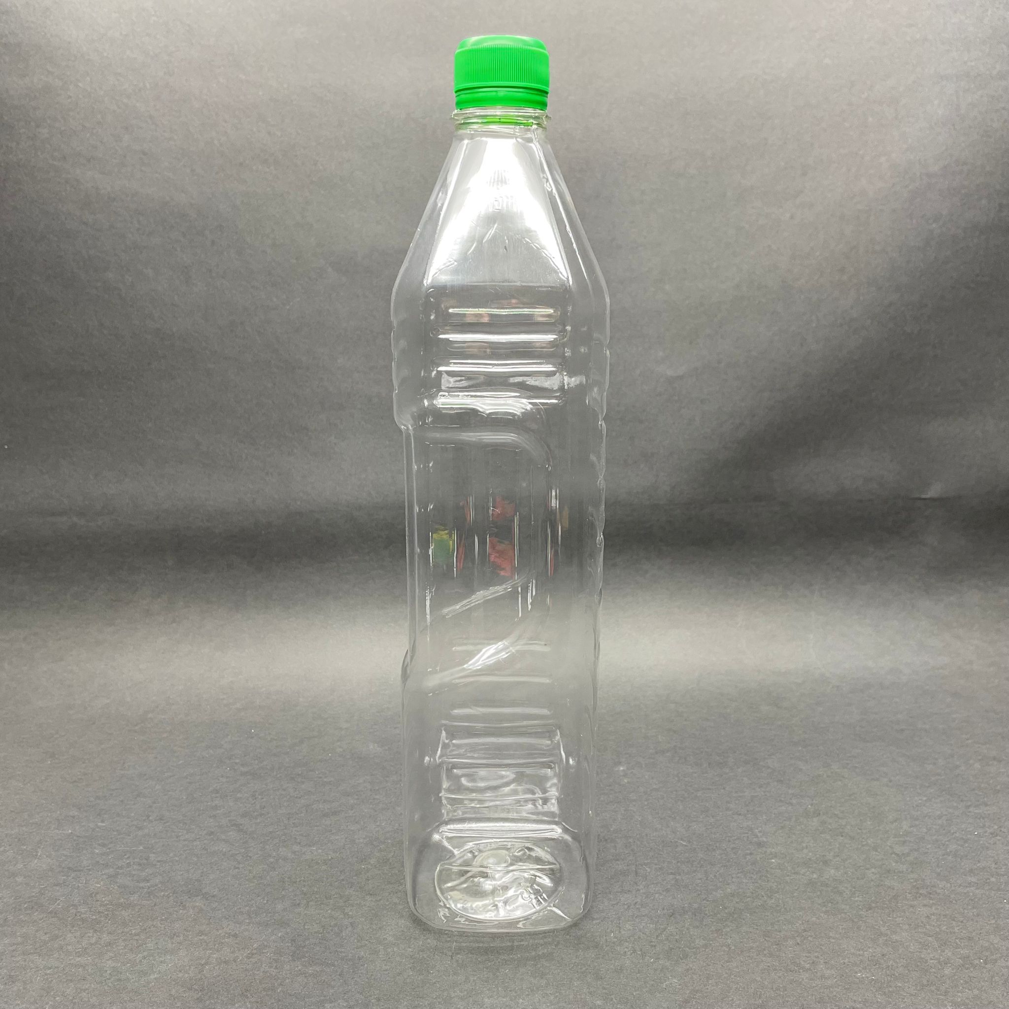 1000 Cc Köşeli Pet Şişe - Yeşil Kilitli Kapaklı 1 Litre Köşeli Plastik Şişe - Zeytinyağ Şişesi