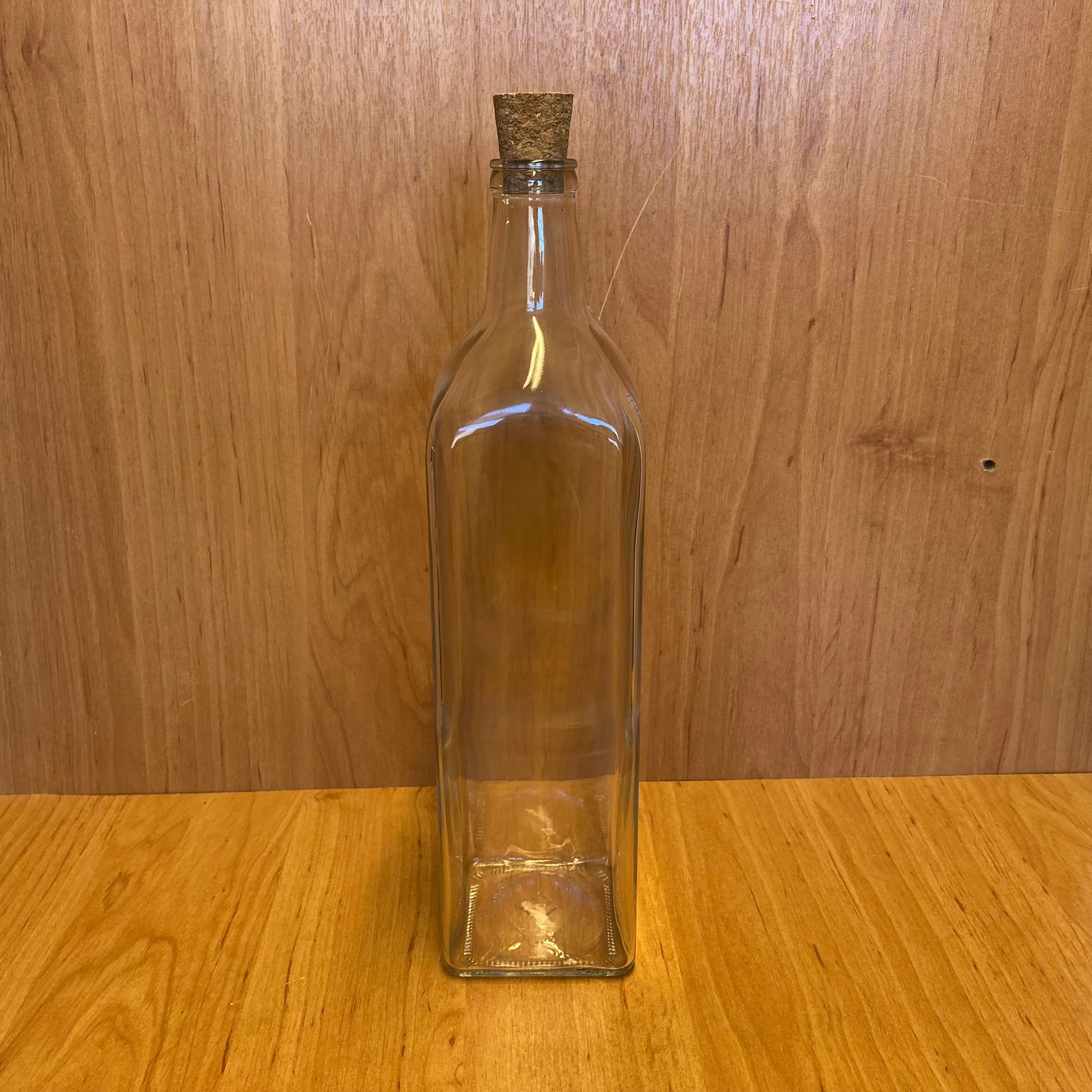 1000 Cc Mantar Tıpalı Maraska Cam Şişe - 1 Litre  Köşeli Mantar Tıpalı Cam Şişe