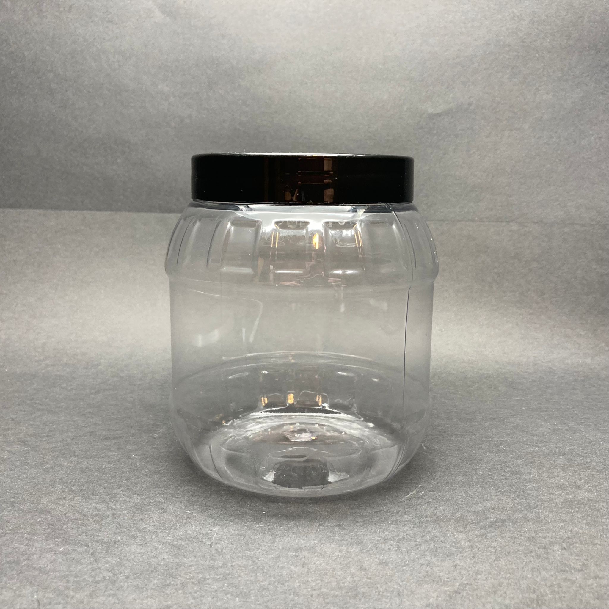 1000 Cc Pet Kavanoz - Siyah Plastik Kapaklı - 1 Litre Plastik Kavanoz