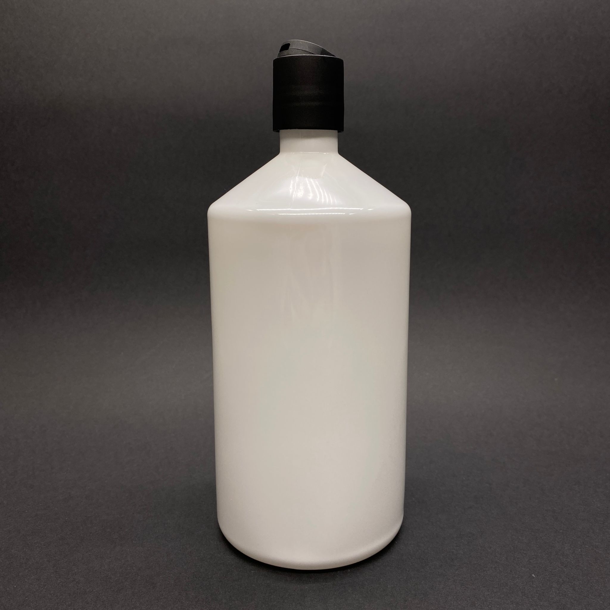 1000 Cc Pet Şampuan Şişesi (Beyaz) - Siyah Disktop Kapaklı - 1 Lt Boş Plastik Şampuan Şişesi