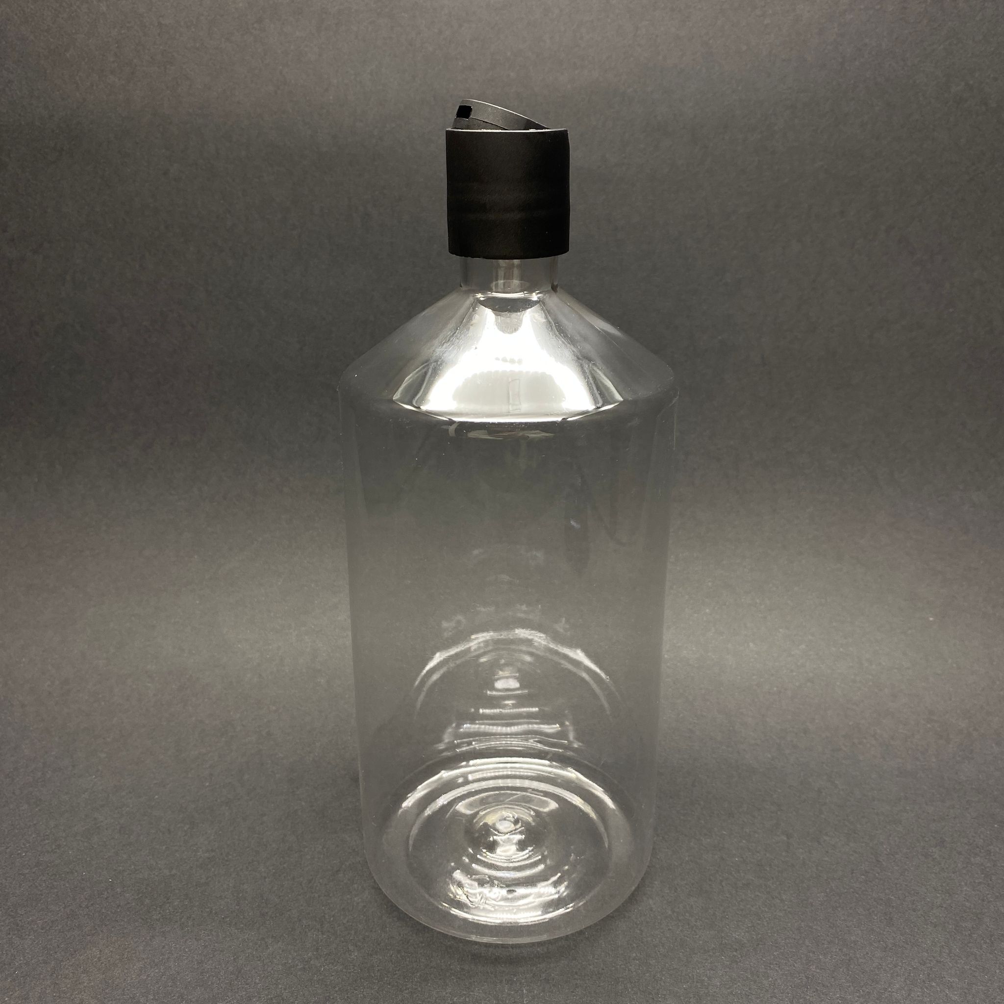 1000 Cc Pet Şampuan Şişesi (Düz) - Siyah Disktop Kapaklı - 1 Lt Boş Plastik Şampuan Şişesi