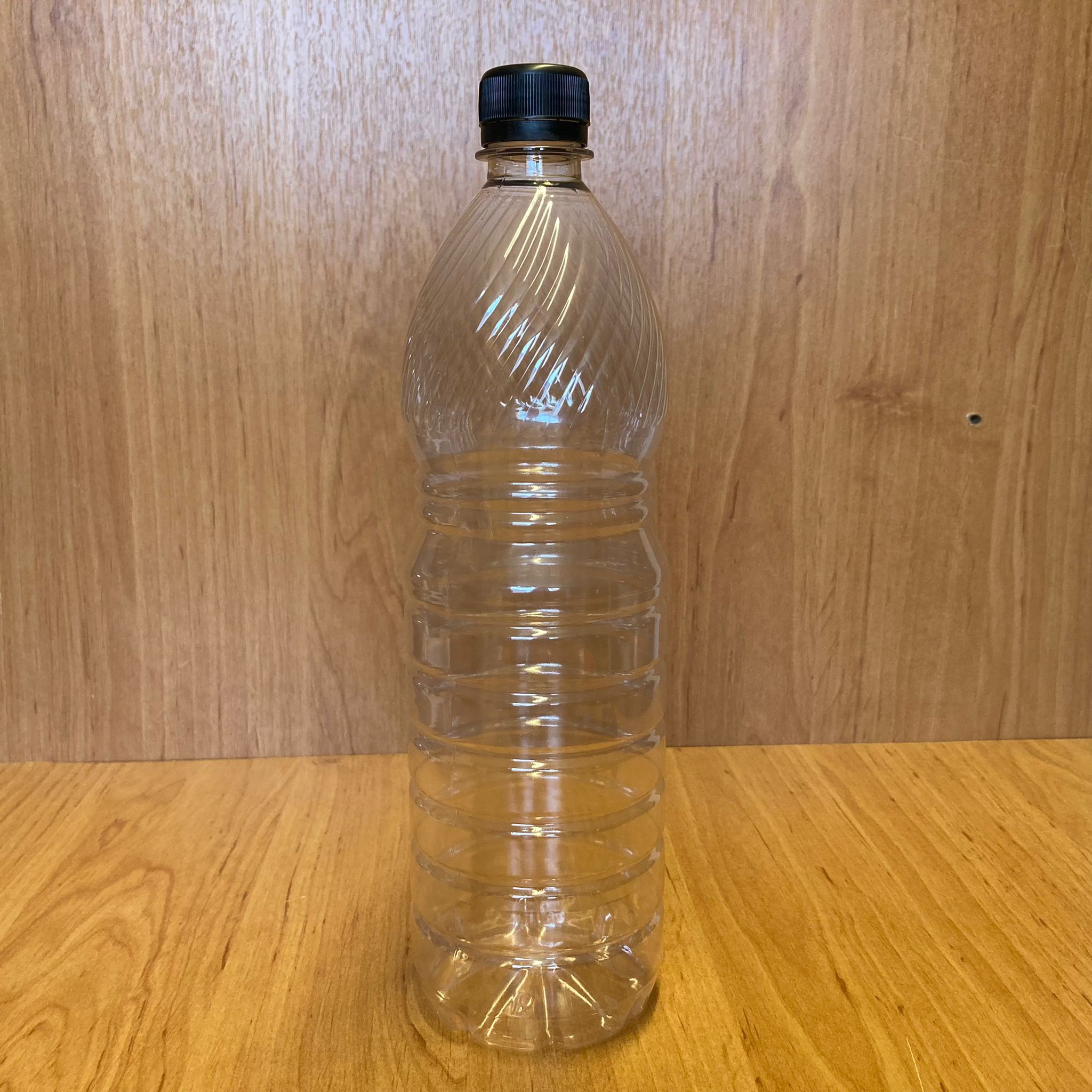 1000 Cc Pet Şişe - Siyah Kilitli Kapaklı - 1 Litre Plastik Şişe