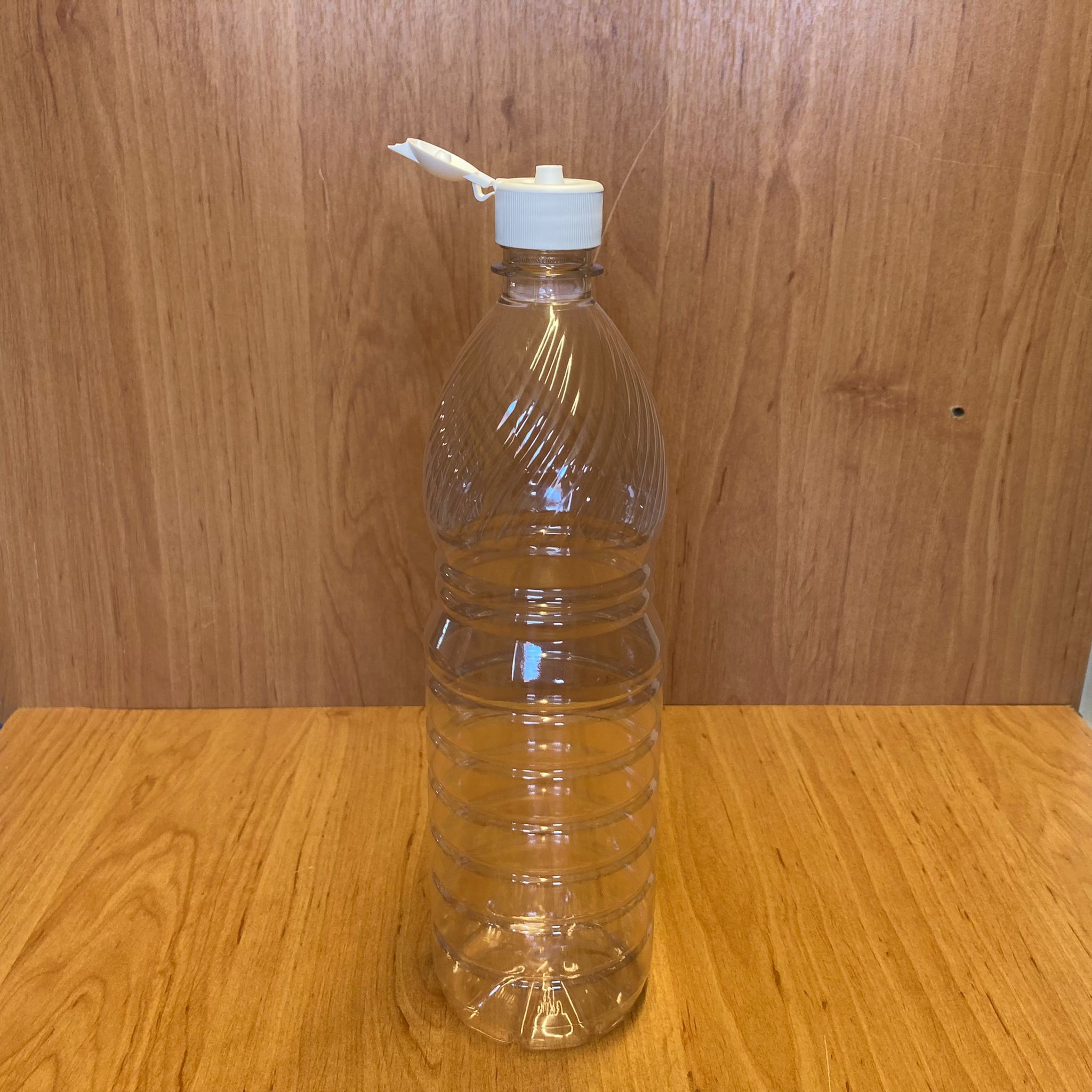 1000 Cc Plastik Şişe - Beyaz Akıtıcılı Fliptop Kapaklı - 1 Litre Boş Pet Şişe - Açılır Kapanır Kapaklı