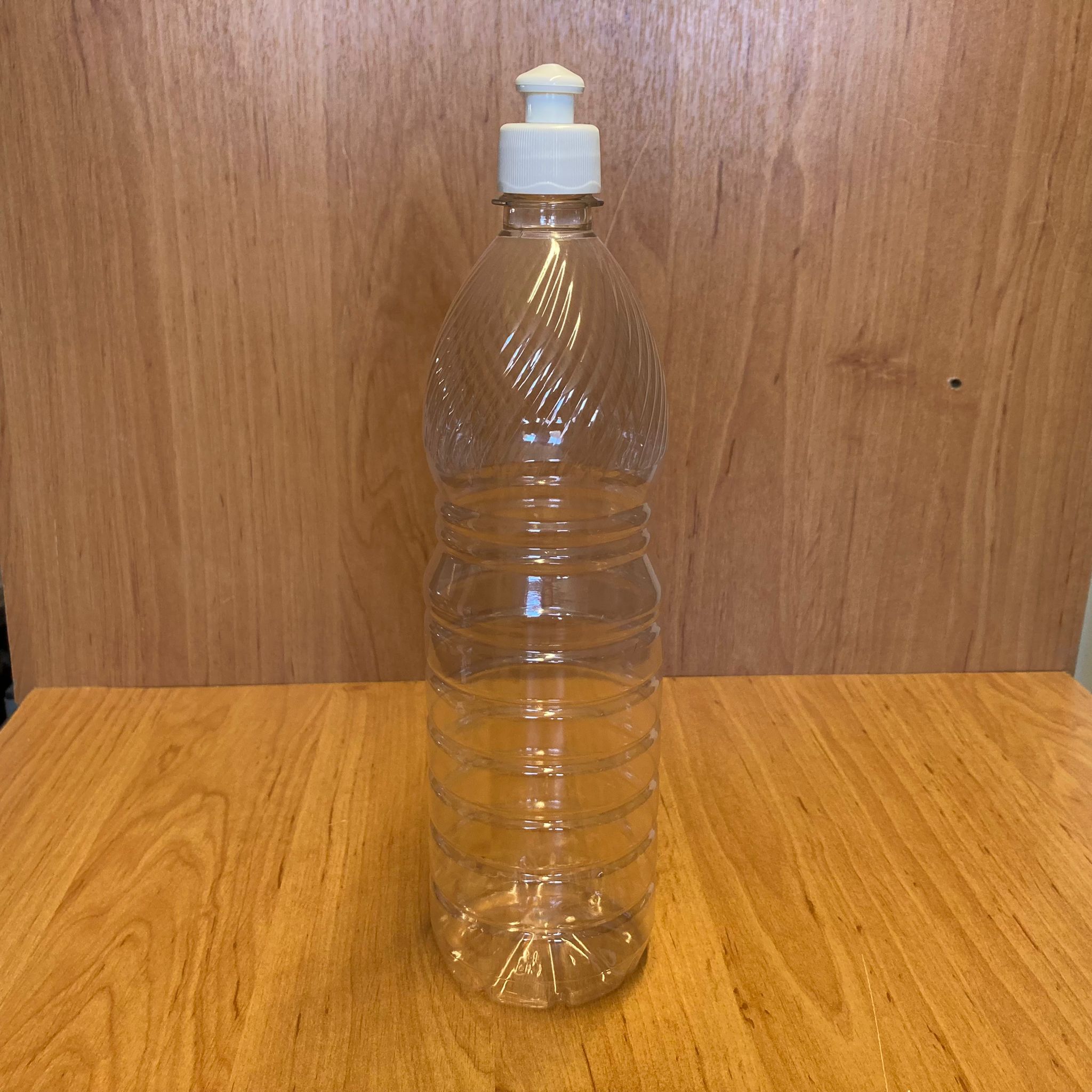 1000 Cc Plastik Şişe - Beyaz Akıtıcılı Push-Pull Kapaklı - 1 Litre Boş Pet Şişe