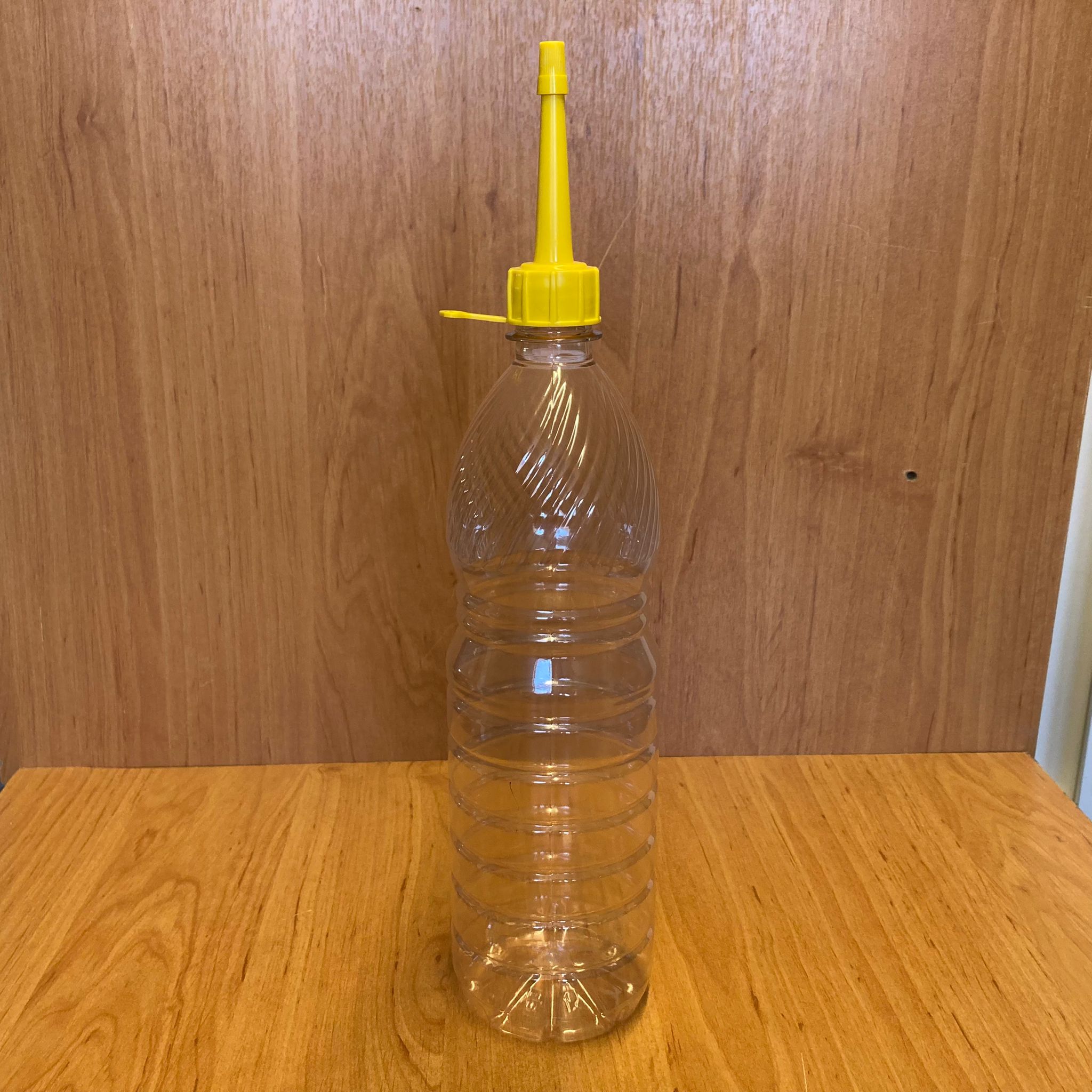 1000 Cc Plastik Şişe - Sarı Akıtıcılı Kapaklı - 1 Litre Boş Pet Şişe
