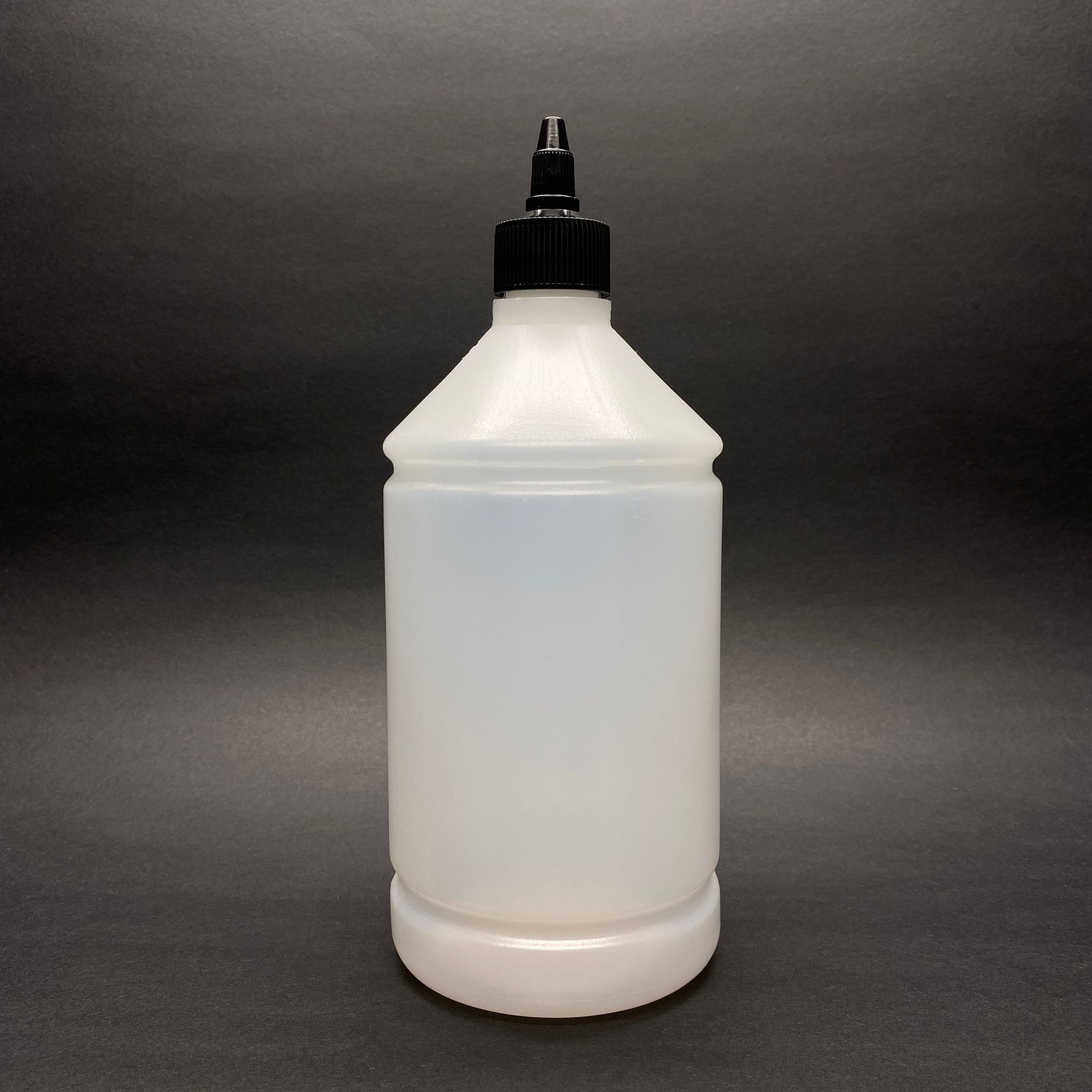 1000 Cc Sivri Twist Asansör Kapaklı Polietilen Kısa Tiner Şişesi - 1 Litre Akıtıcı Siyah Kapaklı Polietilen Şişe