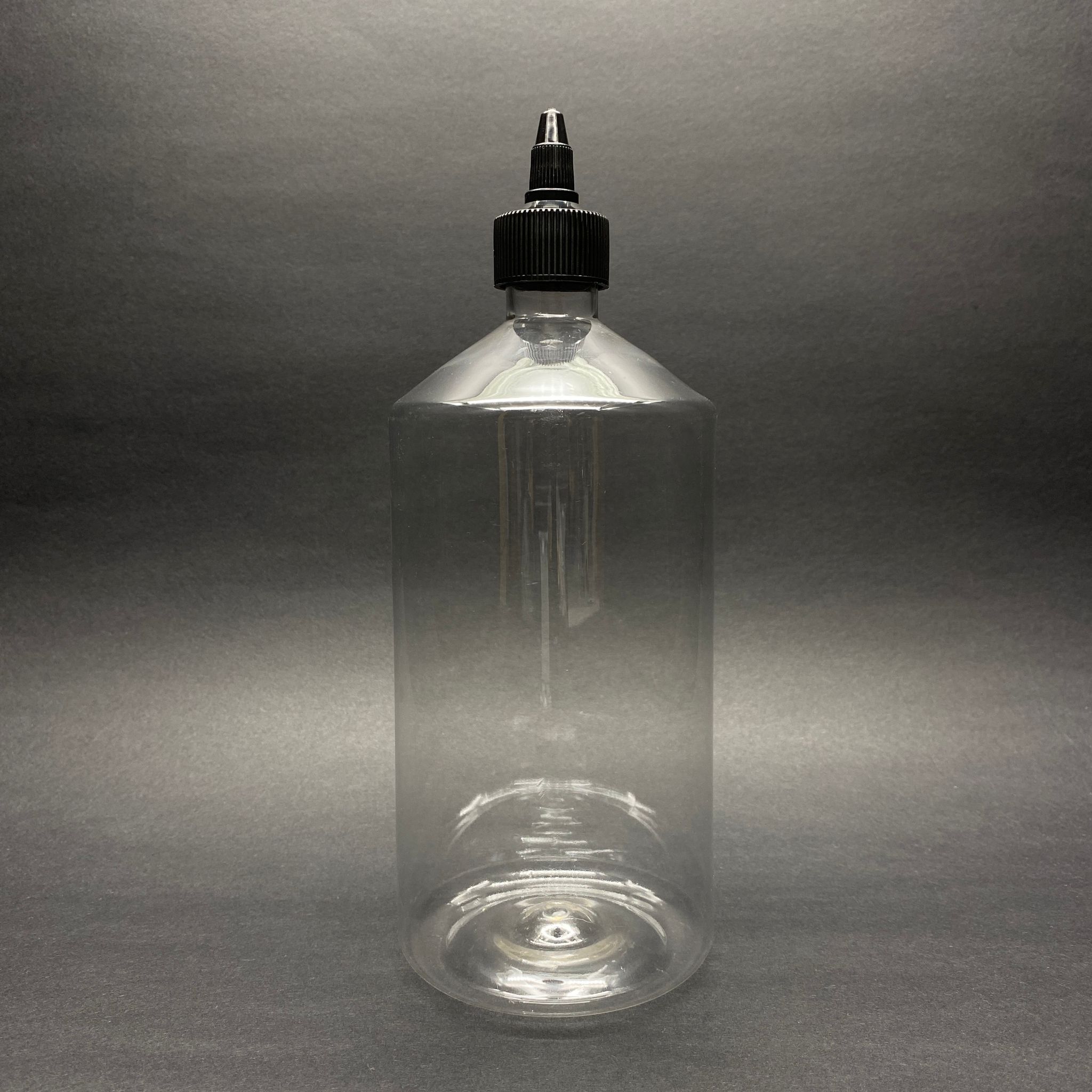 1000 Cc Sivri Twist Asansör Kapaklı Şeffaf  Pet Şişe - 1 Litre Akıtıcı Siyah Kapaklı Pet Şişe