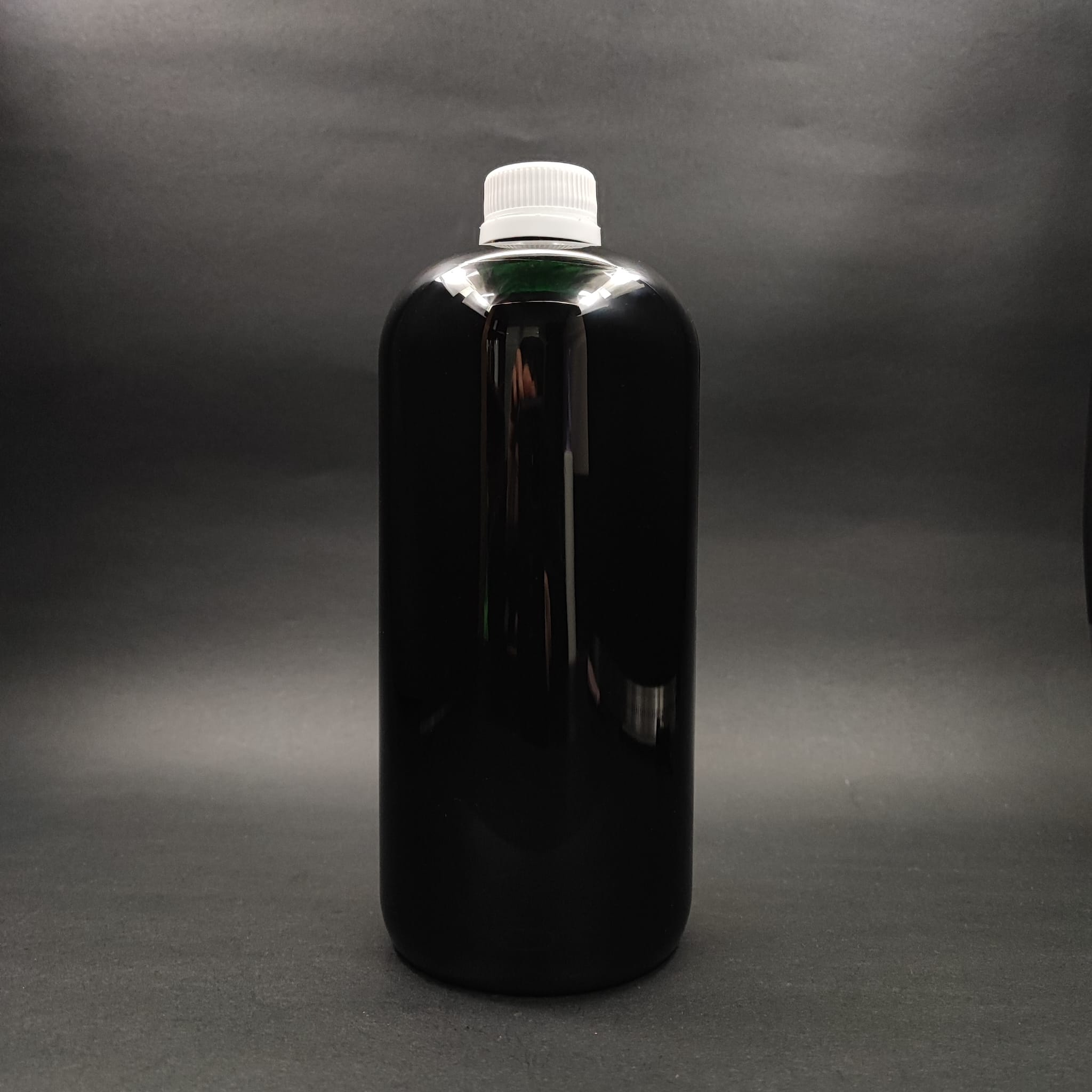 1000 Cc Siyah Plastik Şişe - Beyaz Kilitli Contalı Kapaklı - 1000 Ml Siyah Boş Pet Şişe