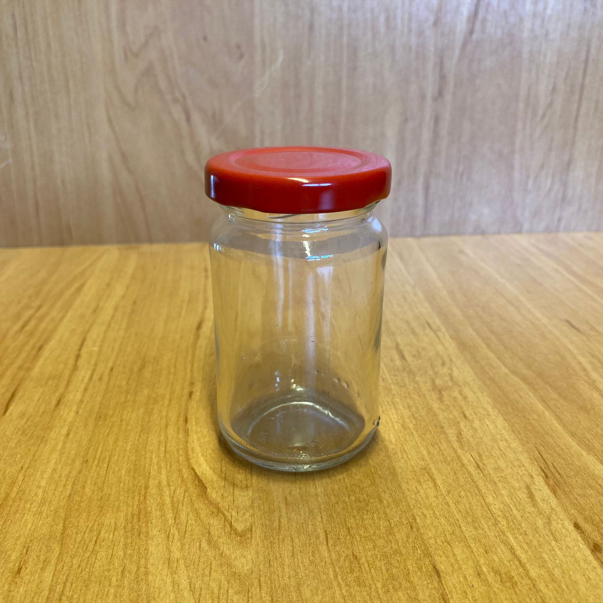 105 Cc Cam Kavanoz - Kırmızı Metal Kapaklı - 105 Ml Cam Kavanoz
