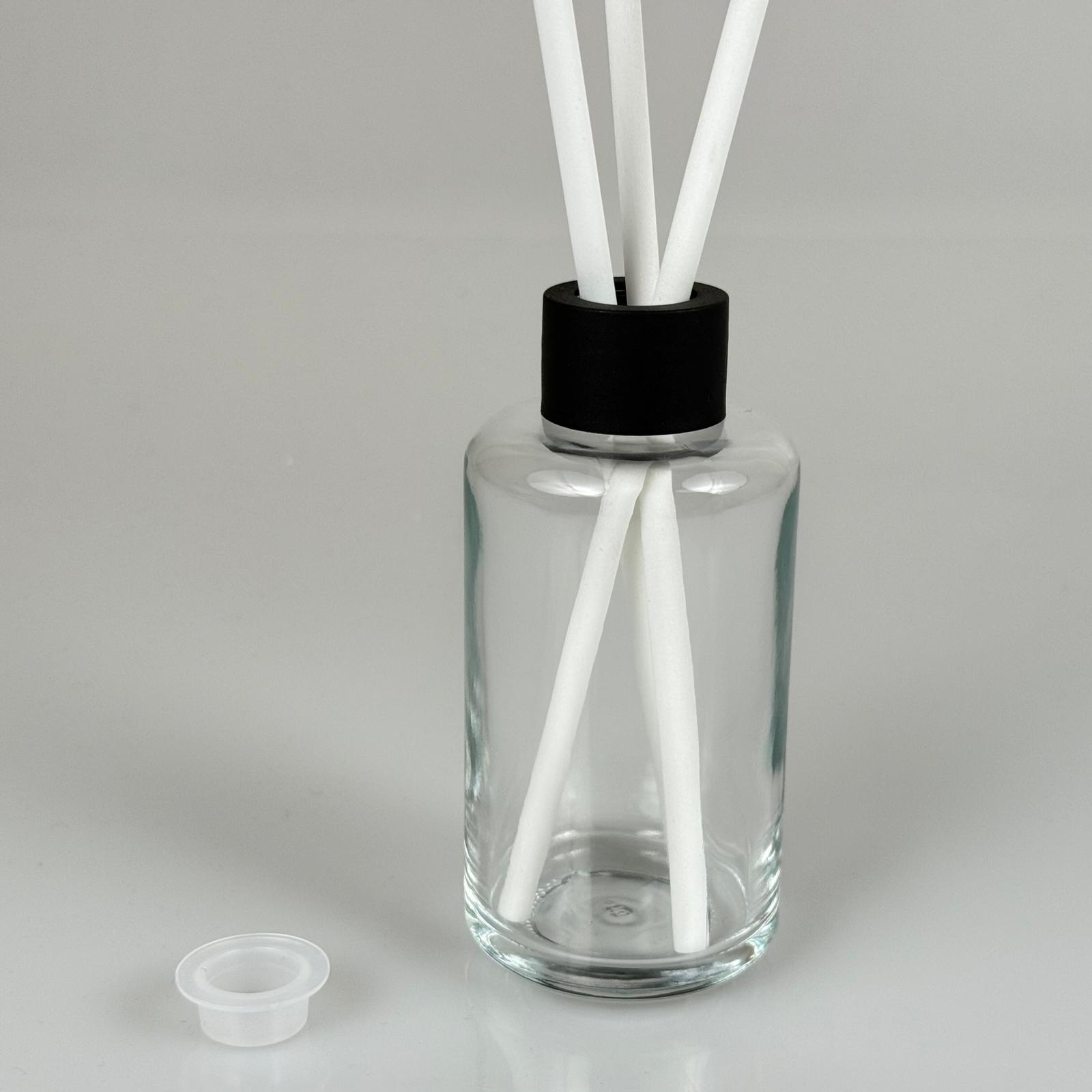 110 Cc Yuvarlak Uzun Silindir Model Cam Bambu Oda Kokusu Şişesi - 110 Ml Çubuklu Köşeli Bambu Oda Kokusu Şişesi - Difüzör Şişe- Cam Şişe + Siyah Kapak + Tıpa + 3 Adet Fiber Beyaz Bambu Çubuk