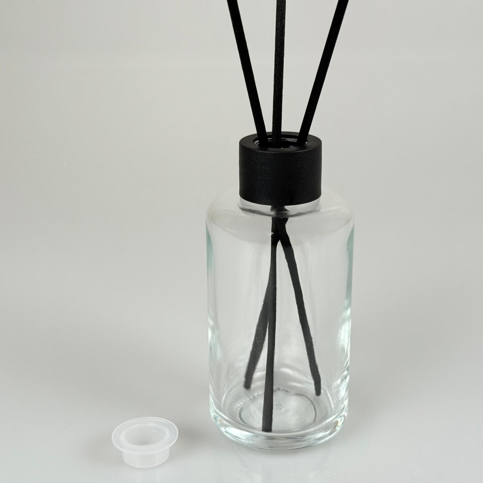 110 Cc Yuvarlak Uzun Silindir Model Cam Bambu Oda Kokusu Şişesi - 110 Ml Çubuklu Köşeli Bambu Oda Kokusu Şişesi - Difüzör Şişe- Cam Şişe + Siyah Kapak + Tıpa + 3 Adet Fiber Siyah Bambu Çubuk