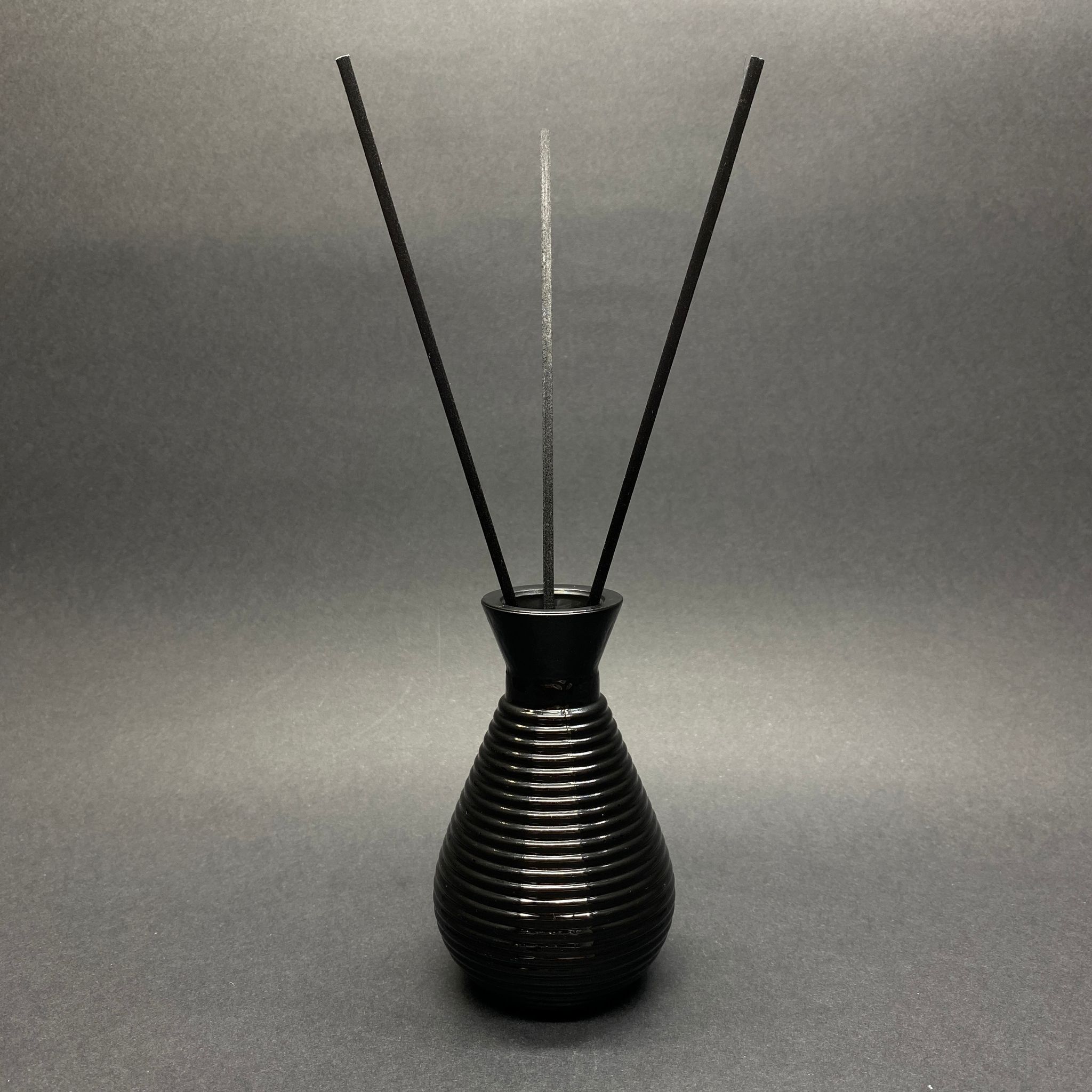 120 Cc Siyah Vazo Difüzör Şişe - 120 Ml Cam Bambu Oda Kokusu Şişesi + 3 Adet Fiber Siyah Bambu Çubuk