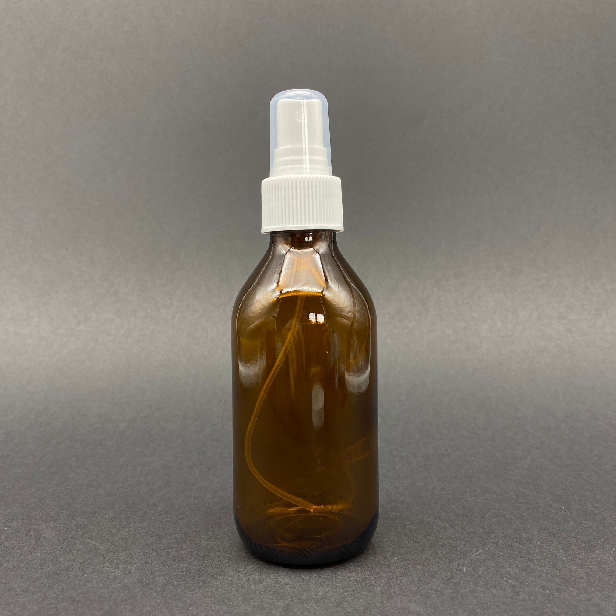 125 Cc Amber Cam Şişe - Beyaz Spreyli - 125 Ml Kahverengi Boş Sprey Şişesi (Ağız Çapı 25 Mm)