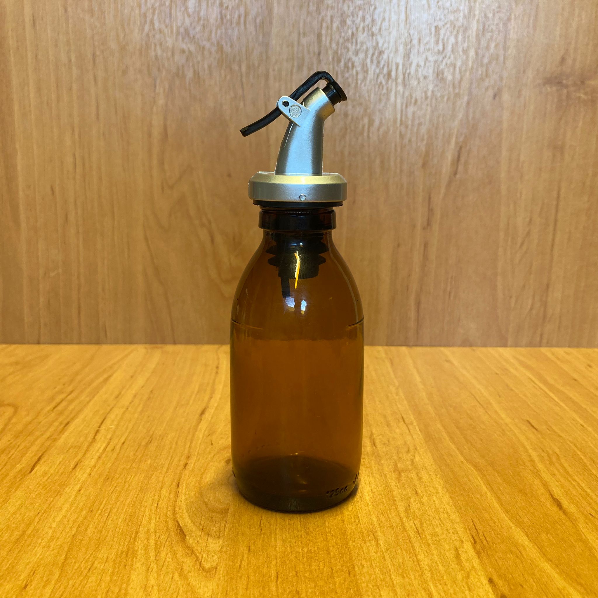 125 Cc Amber Yağdanlık Şişesi - 125 Ml Cam Yağlık Sirkelik Şişe - Gri Akıtıcılı Damlatmaz Yağlık/ Sirkelik