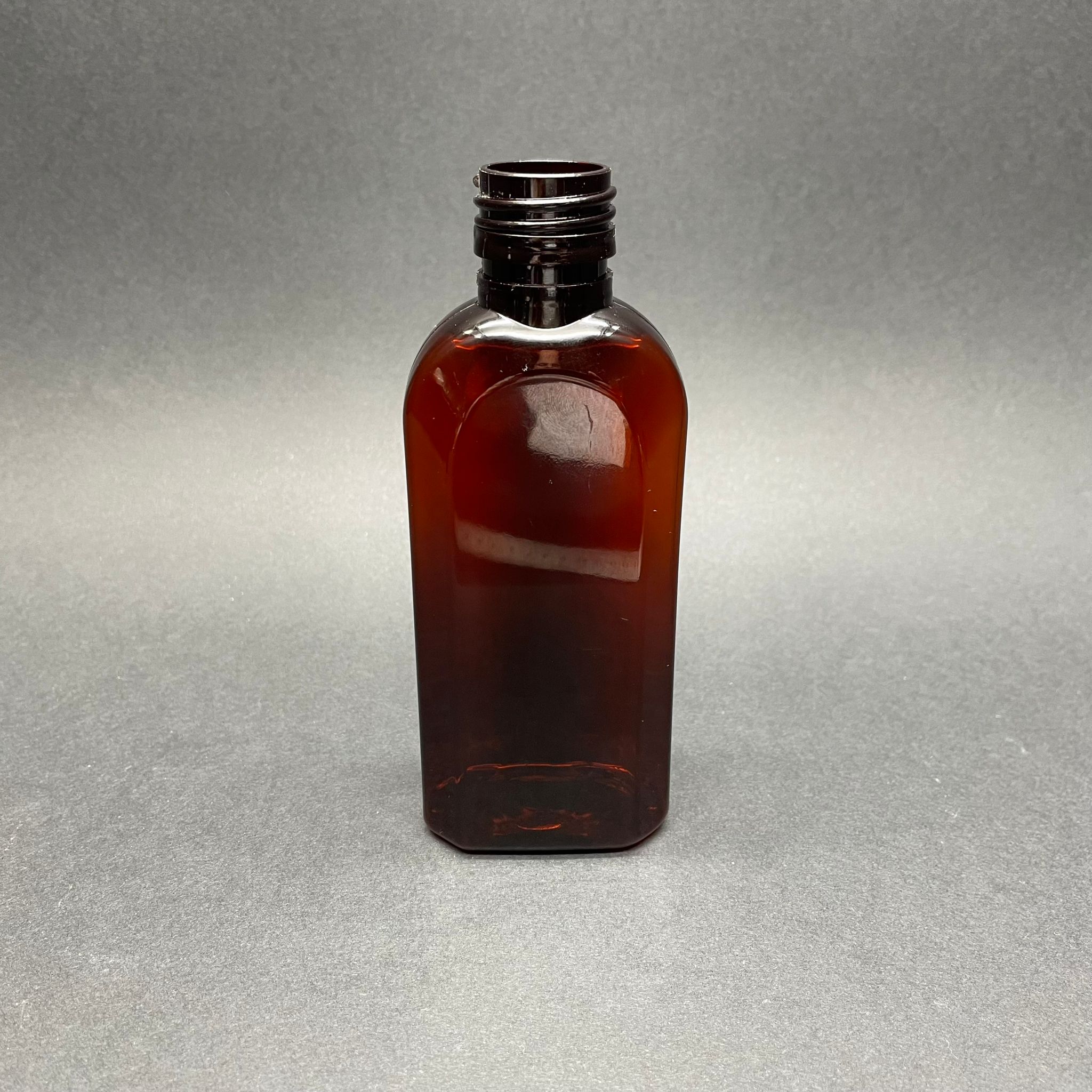 125 Cc Amber Yassı Pet Şişe - 25 Ağız - 125 Ml Yassı Plastik Kahverengi Şişe
