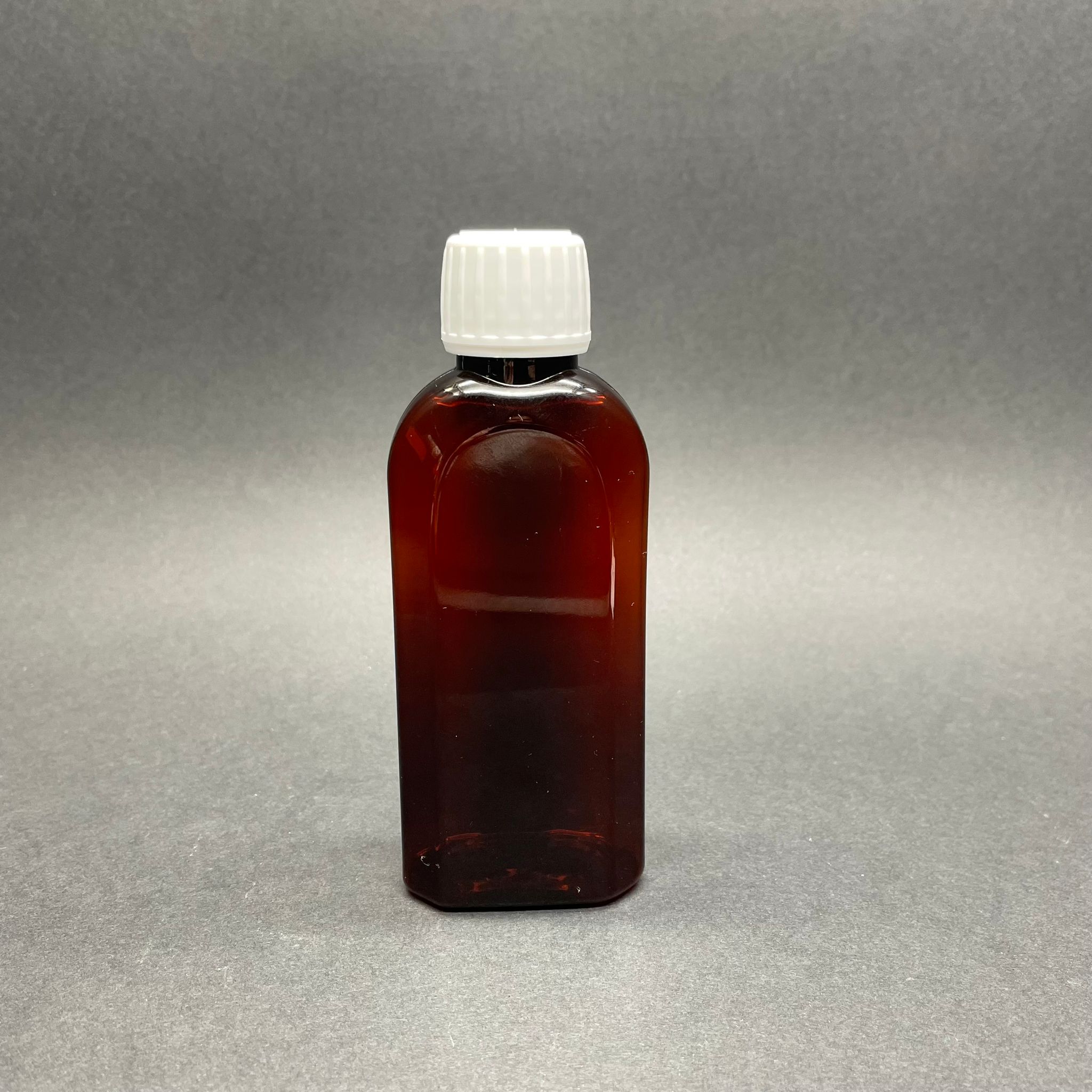 125 Cc Amber Yassı Pet Şişe - Beyaz Kilitli Kapaklı - 125 Ml Yassı Plastik Kahverengi Şişe - Plastik Ecza Şişesi - Pet Şurup Şişesi