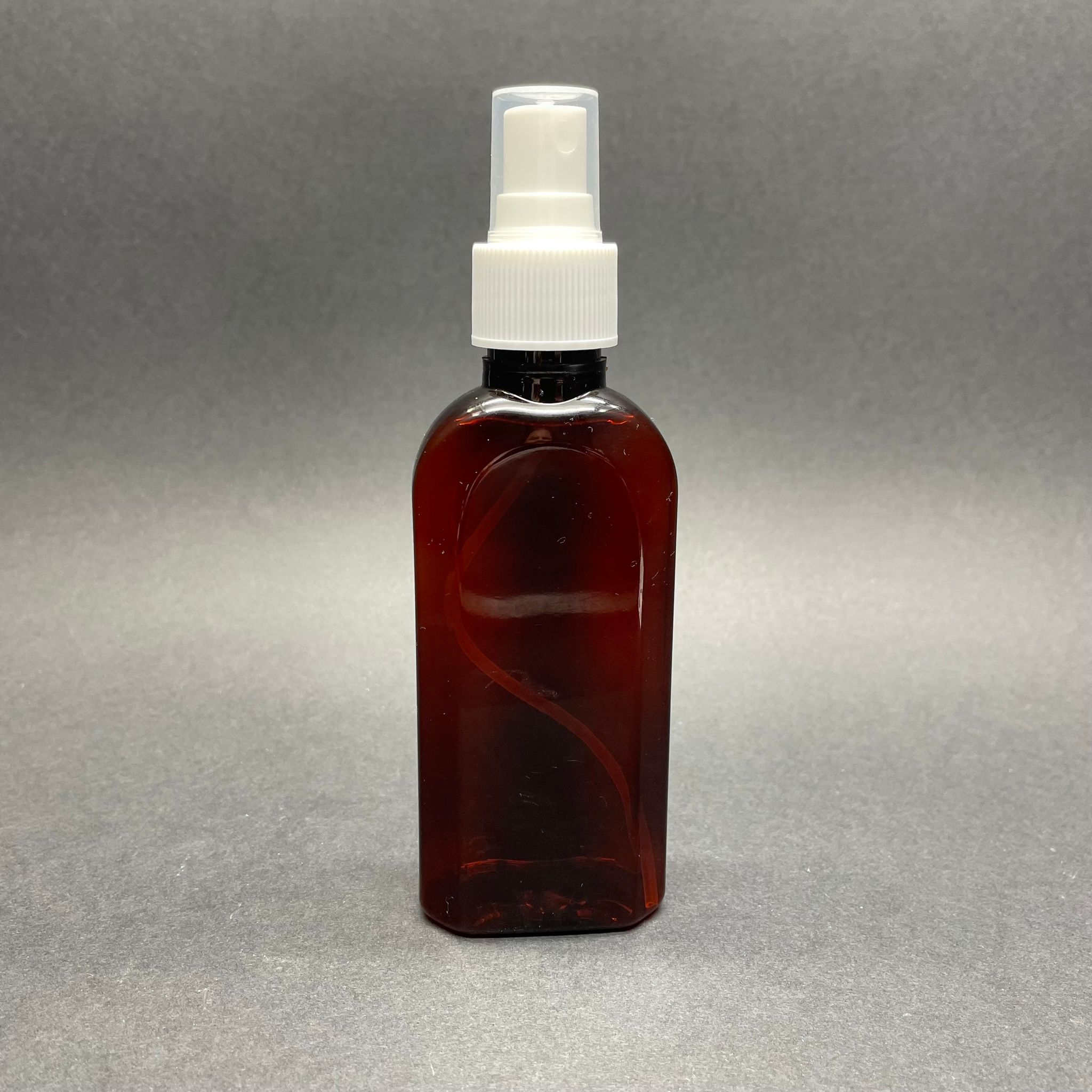 125 Cc Amber Yassı Pet Şişe - Beyaz Spreyli - 125 Ml Yassı Plastik Kahverengi Şişe