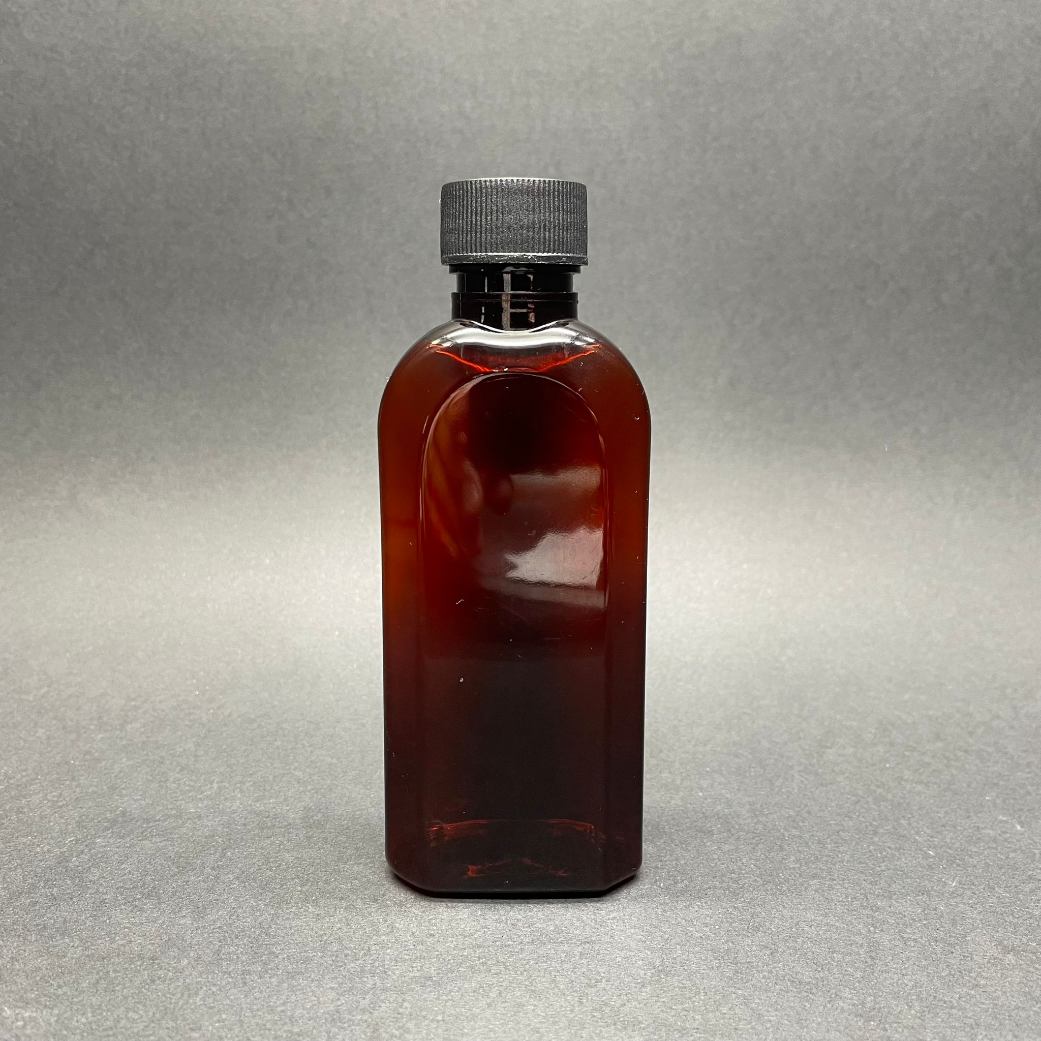125 Cc Amber Yassı Pet Şişe - Siyah Kapaklı - 125 Ml Yassı Plastik Kahverengi Şişe