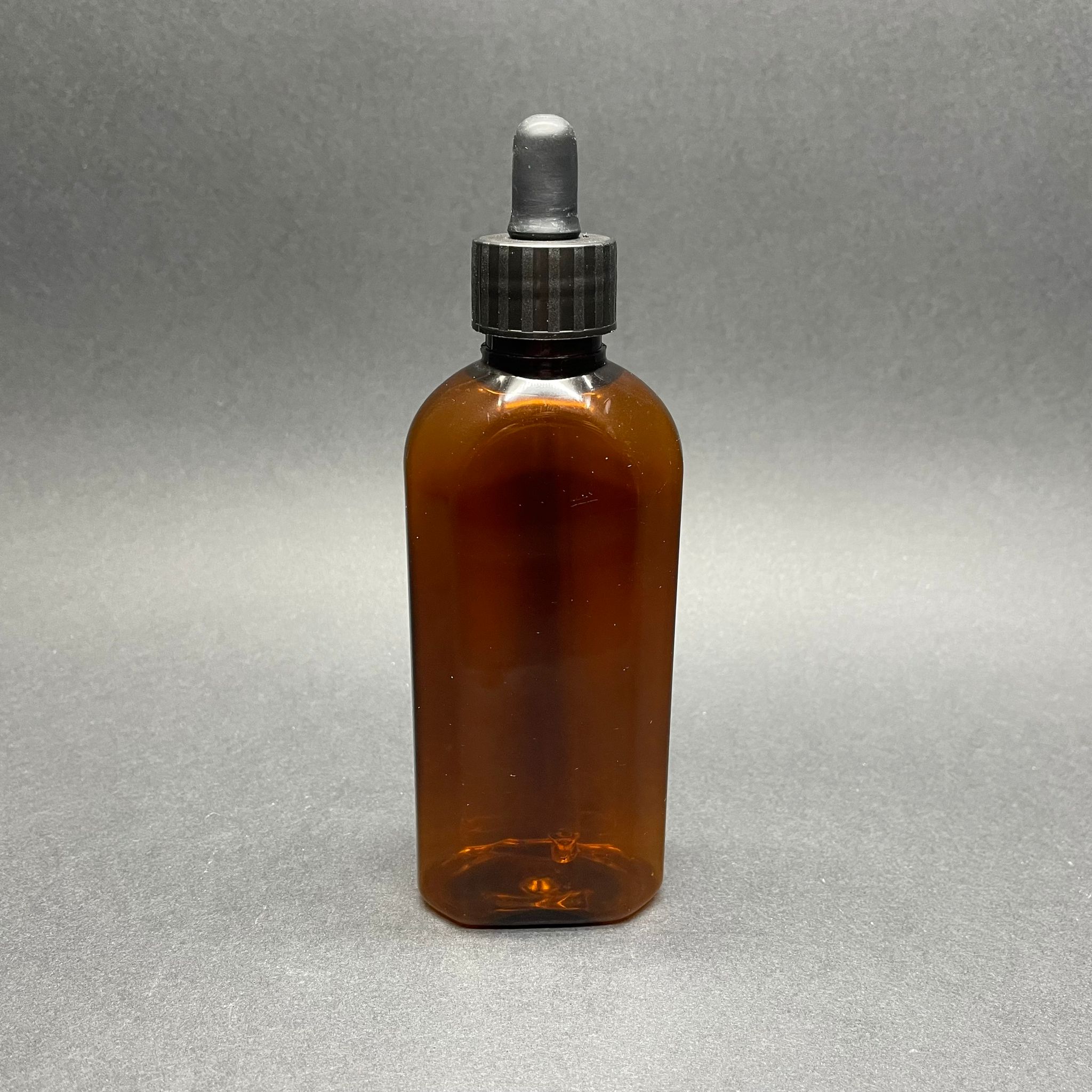 125 Cc Cam Damlalıklı Yassı Plastik Şişe - Kahverengi - Kargoda Kırılmaz - 125 Ml Cam Pipetli Damlalıklı Amber Pet Şişe