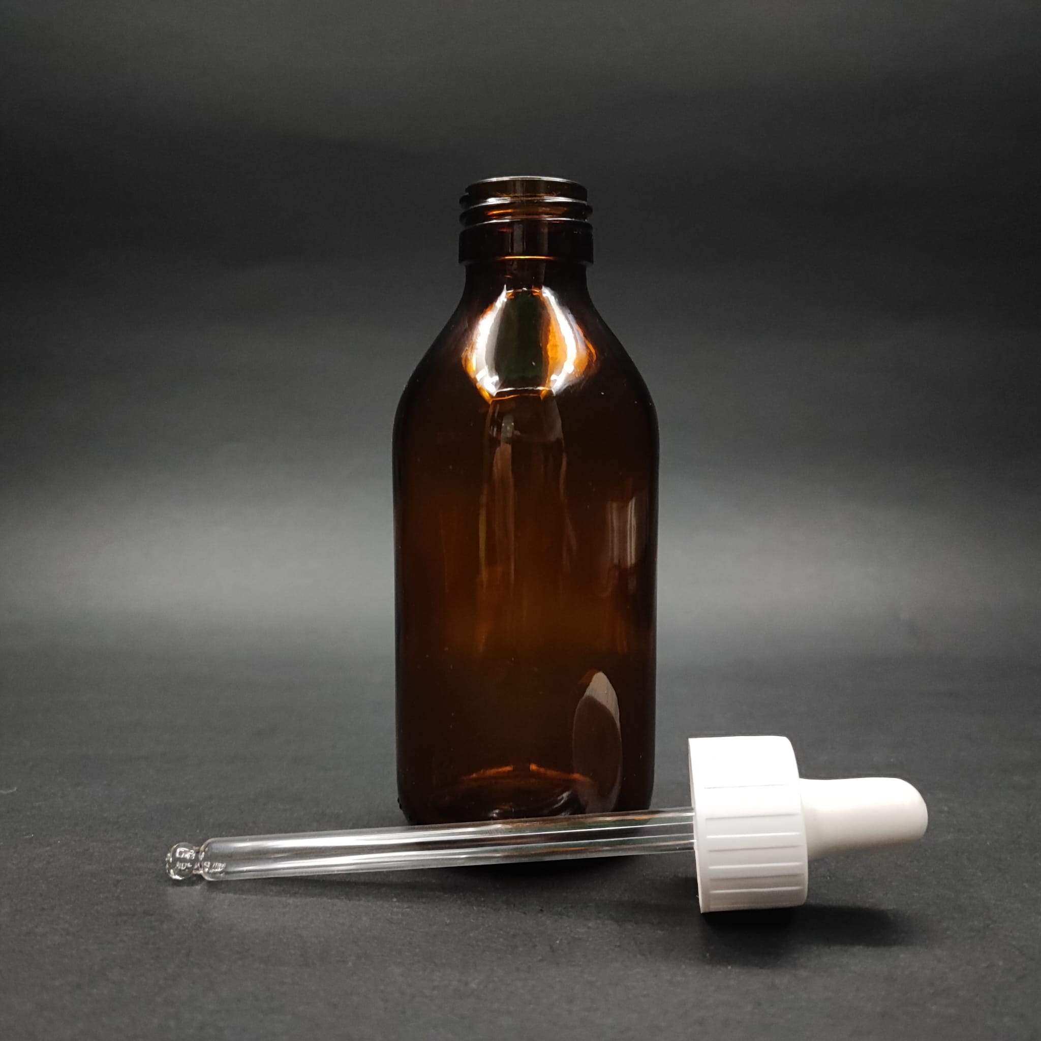125 Ml Dolumu Kolay, Geniş Ağızlı Cam Damlalıklı Şişe (25 Mm Ağız)  - 125 Cc Beyaz Damlalıklı Cam Ecza Şişesi - Amber Kahverengi