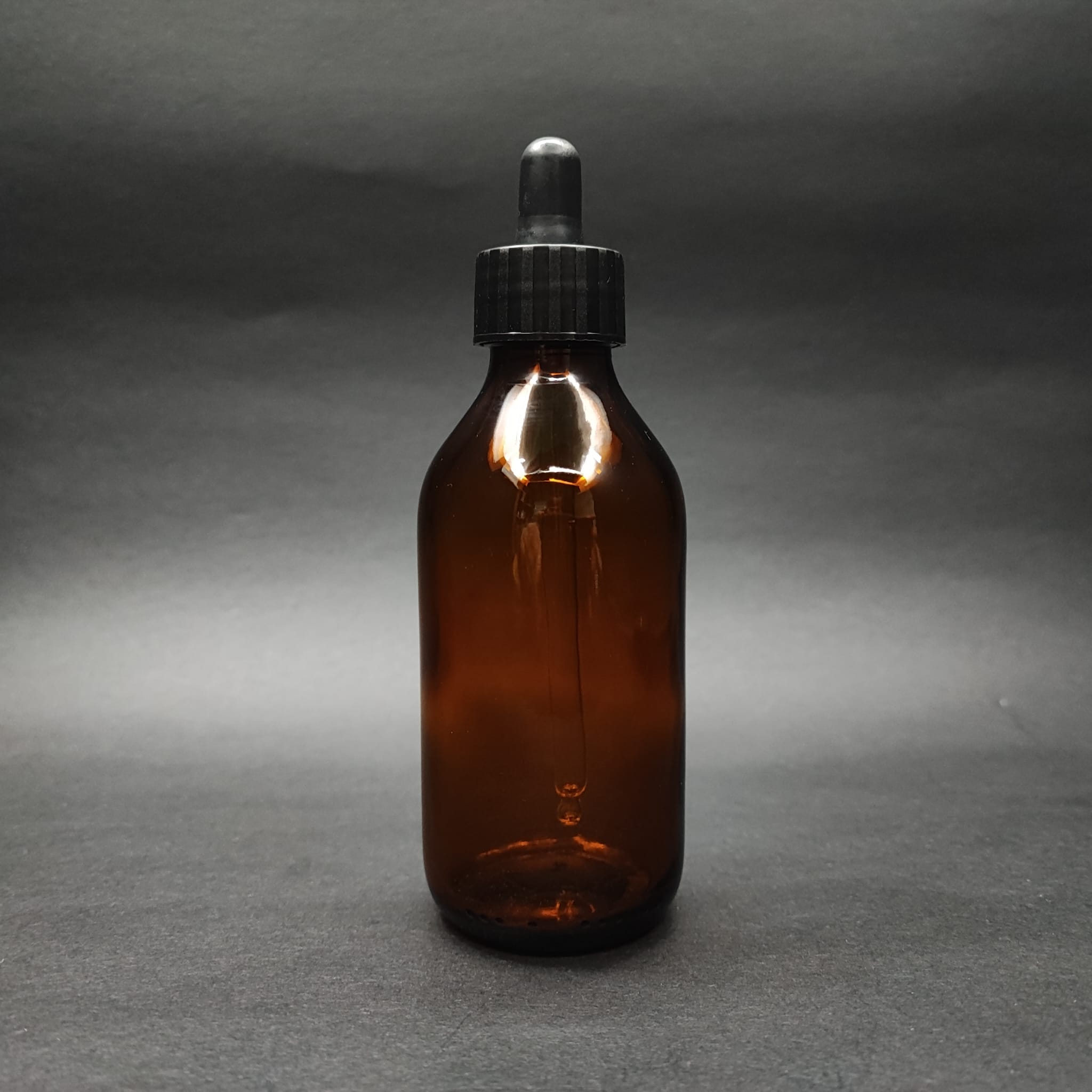 125 Ml Dolumu Kolay, Geniş Ağızlı Cam Damlalıklı Şişe (25 Mm Ağız)  - 125 Cc Siyah Damlalıklı Cam Ecza Şişesi - Amber Kahverengi