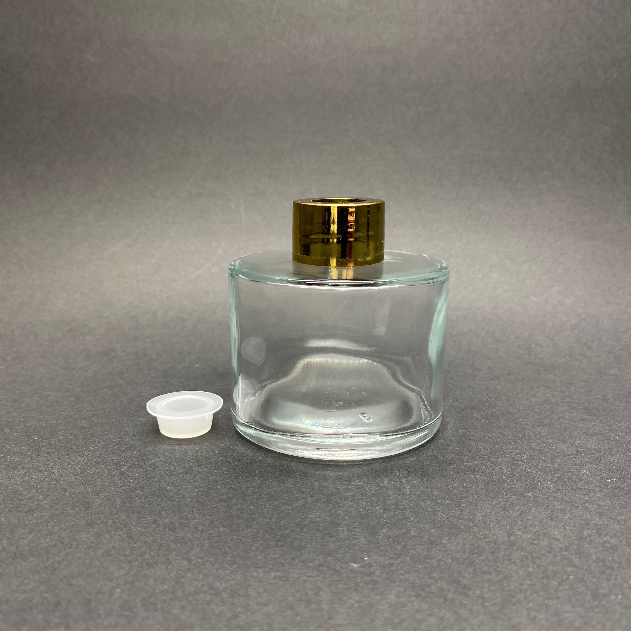 135 Cc Silindir Yuvarlak Model Bambu Cam Bambu Oda Kokusu Şişesi - 135 Ml Bambu Oda Kokusu Şişesi - Difüzör Şişe- Cam Şişe + Gold Kapak + Tıpa