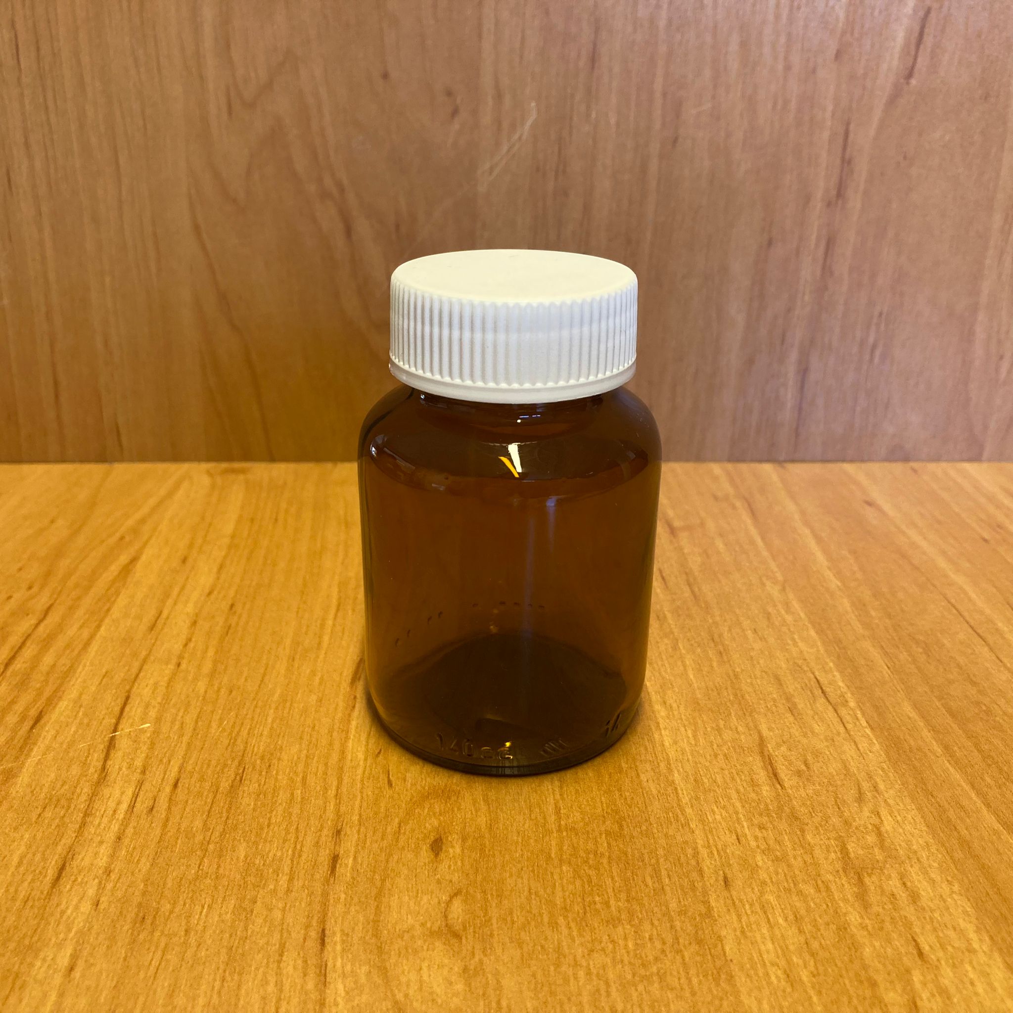 140 Cc Cam Amber Tablet Şişesi - Beyaz Plastik Kapaklı - 140 Ml Cam Tablet Şişesi Plastik Kapaklı