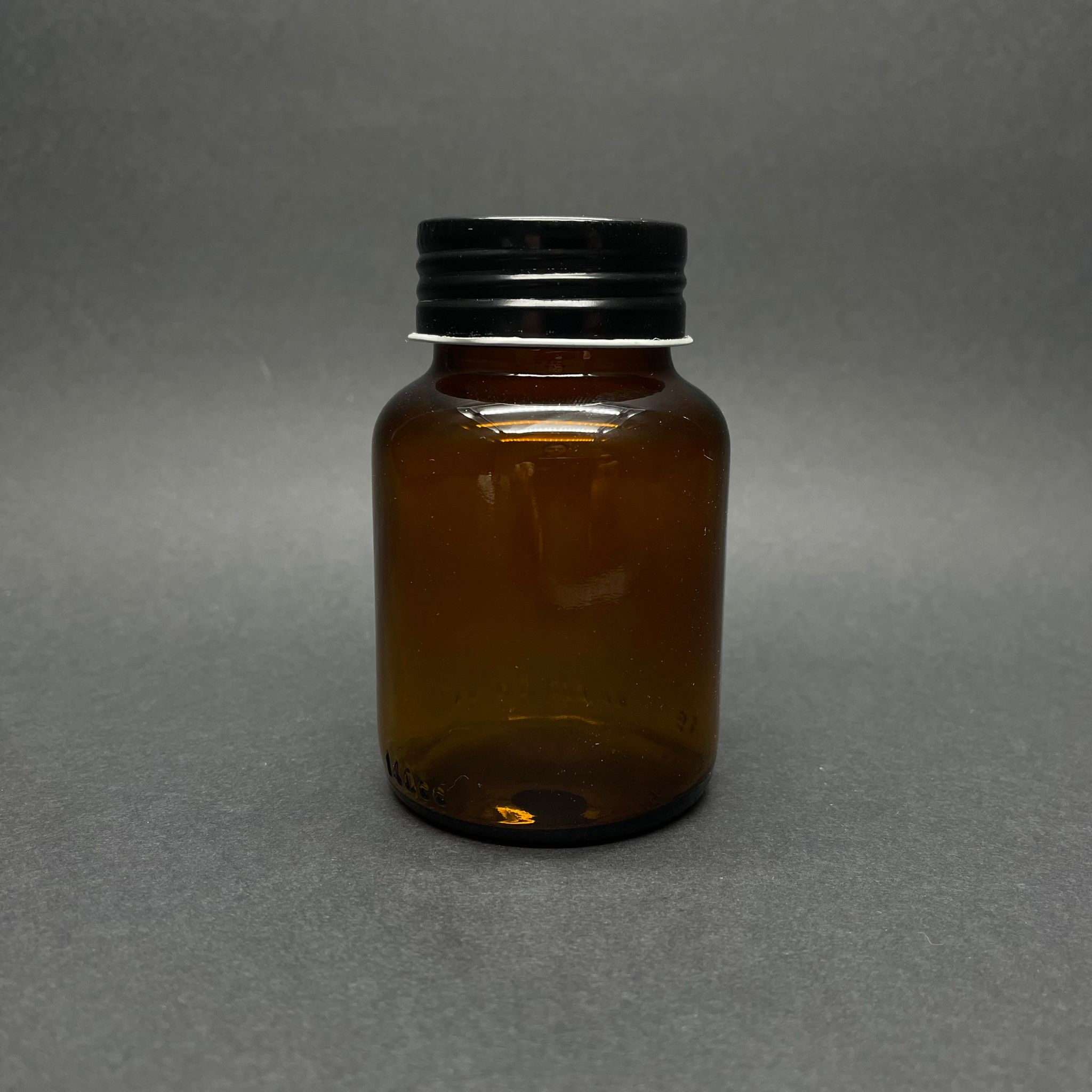 140 Cc Cam Amber Tablet Şişesi - Siyah Metal Kapaklı - 140 Ml Cam Tablet Şişesi Metal Kapaklı