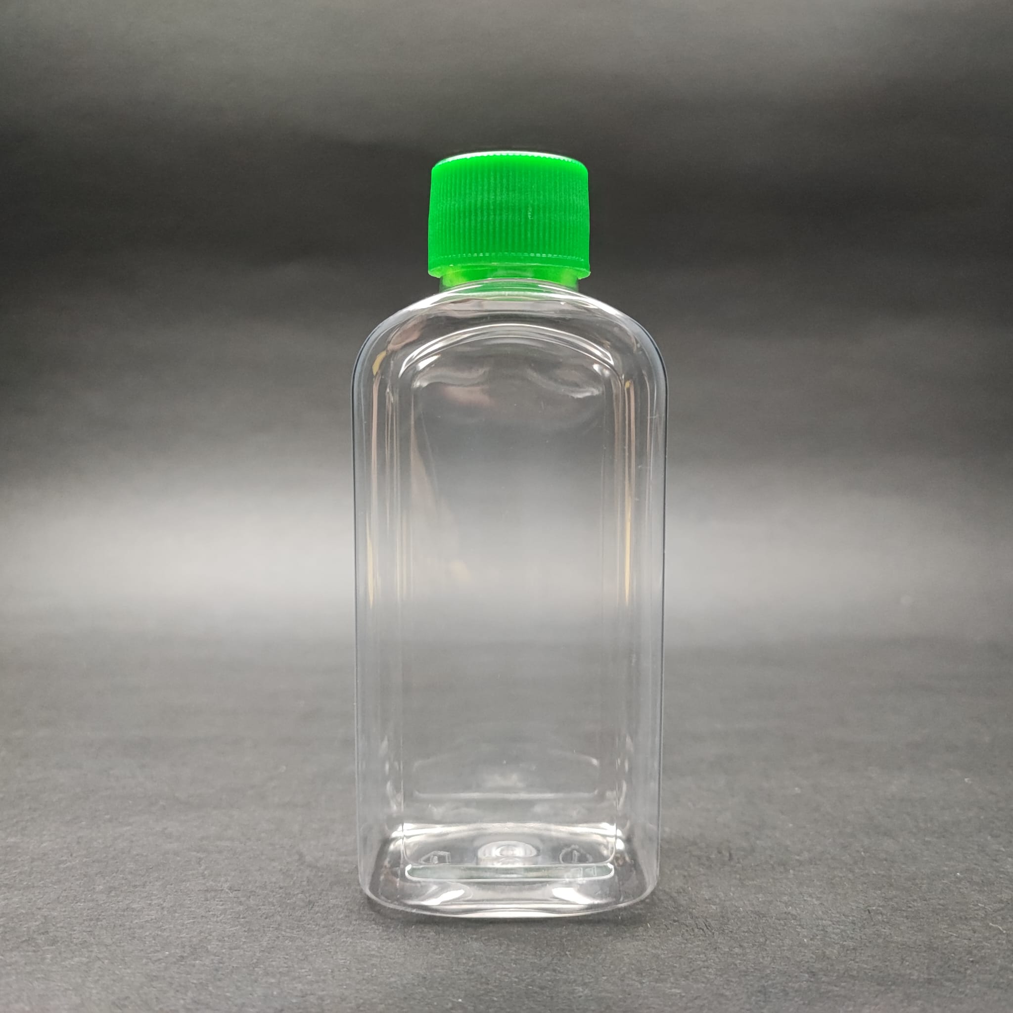 140 Cc Yassı Pet Şişe - Contalı Yeşil Kapaklı - 140 Ml Kapaklı Plastik Şişe