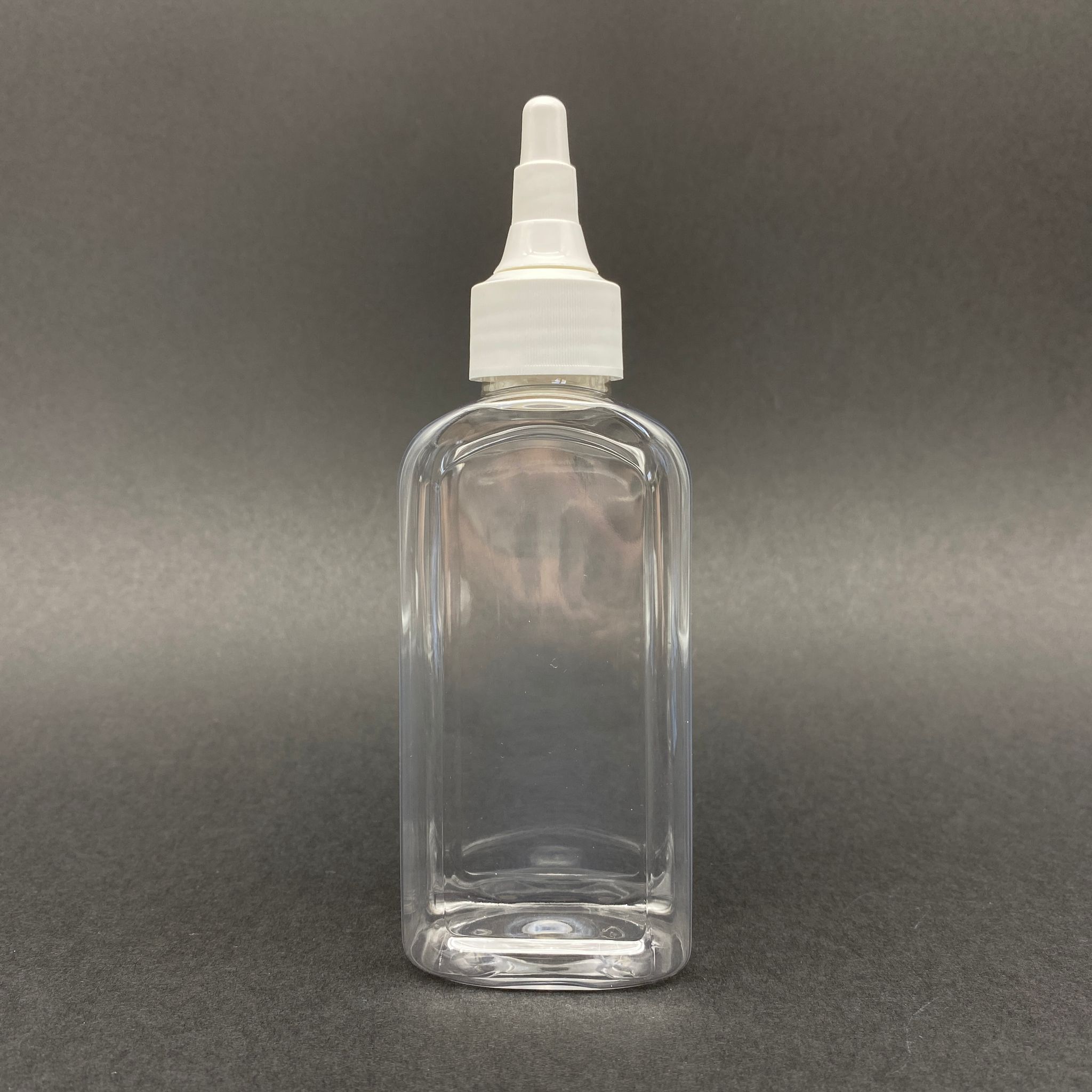 140 Cc Yassı Şişe - Beyaz Asansör Akıtıcılı Kapaklı - 140 Ml Plastik Yassı Şişe