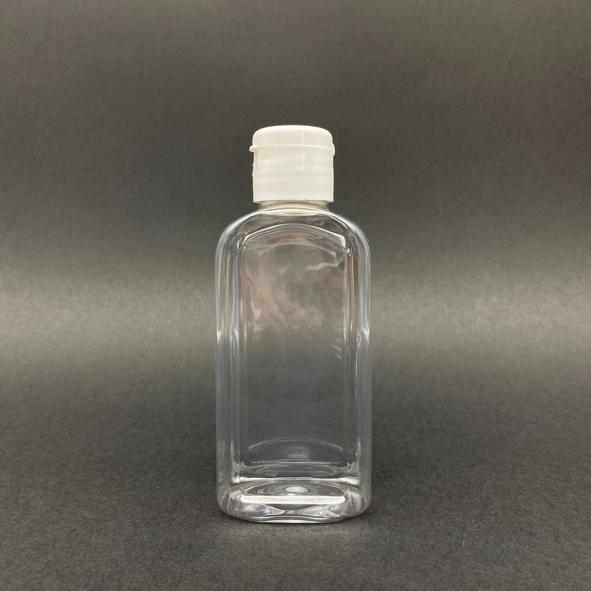 140 Cc Yassı Şişe - Beyaz Fliptop Akıtıcılı Kapaklı - 140 Ml Plastik Yassı Şişe