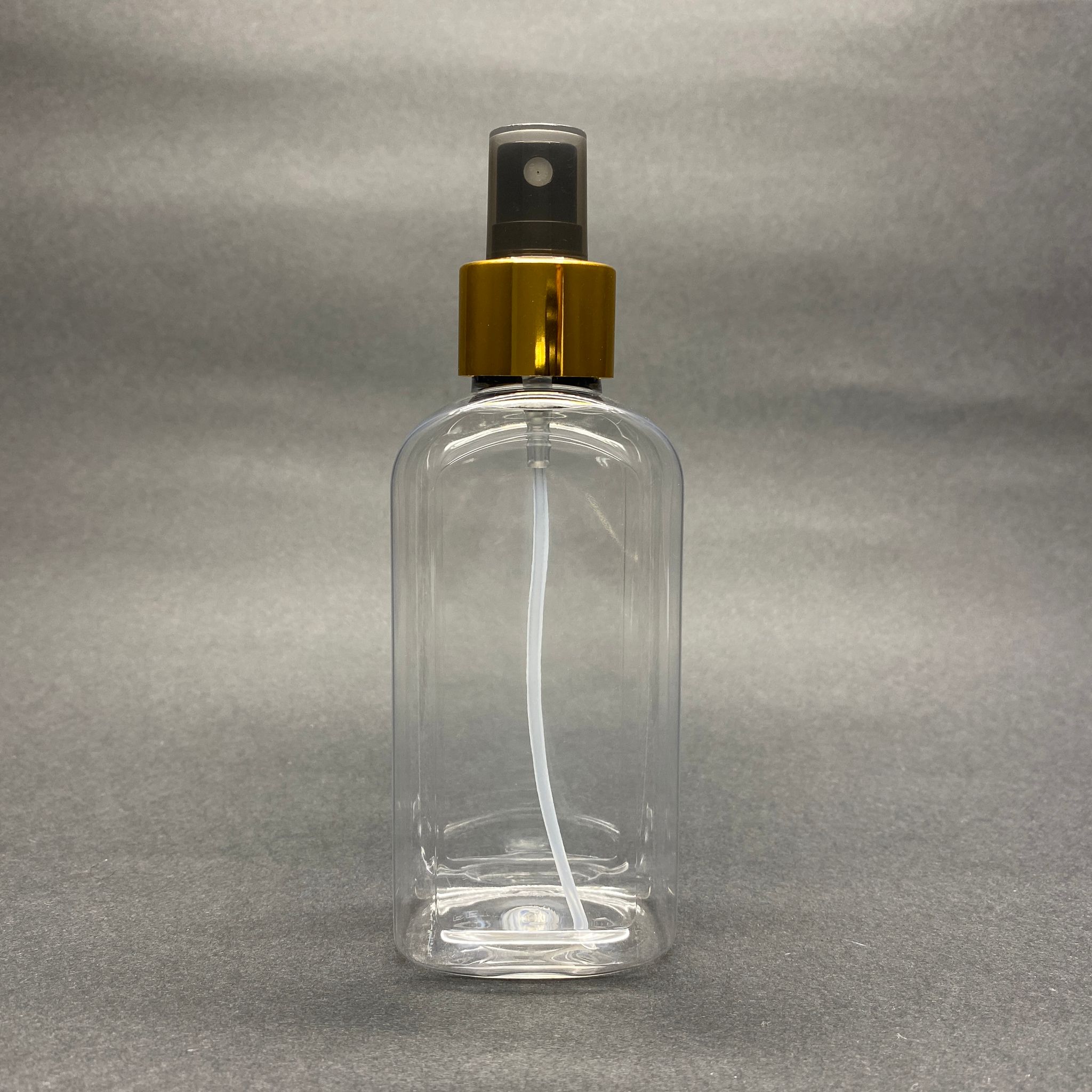 140 Cc Yassı Şişe - Gold Spreyli - 140 Ml Yassı Plastik Fısfıslı Şişe