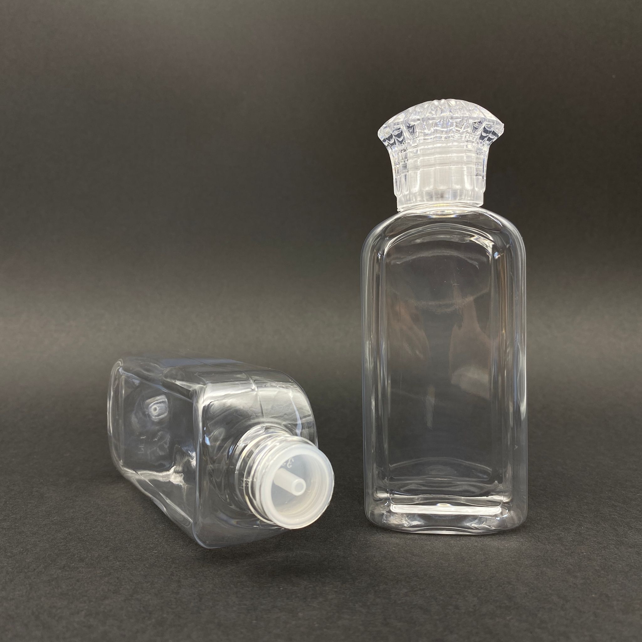140 Cc Yassı Şişe - Kristal Kapaklı - Kolonya Tıpalı - 140 Ml Plastik Kolonya Şişesi