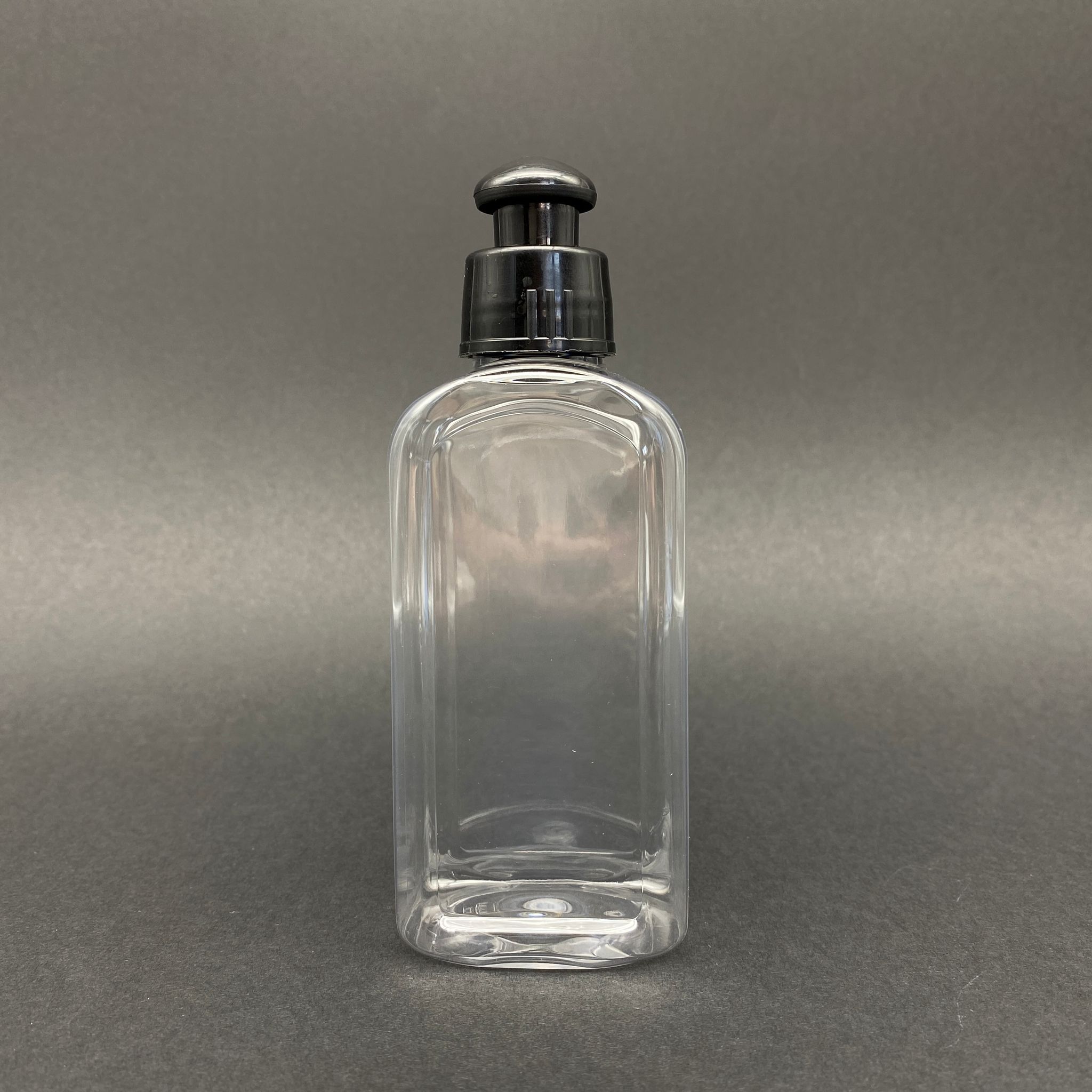 140 Cc Yassı Şişe - Siyah Push Pull Akıtıcılı Kapaklı - 140  Ml Plastik Yassı Şişe