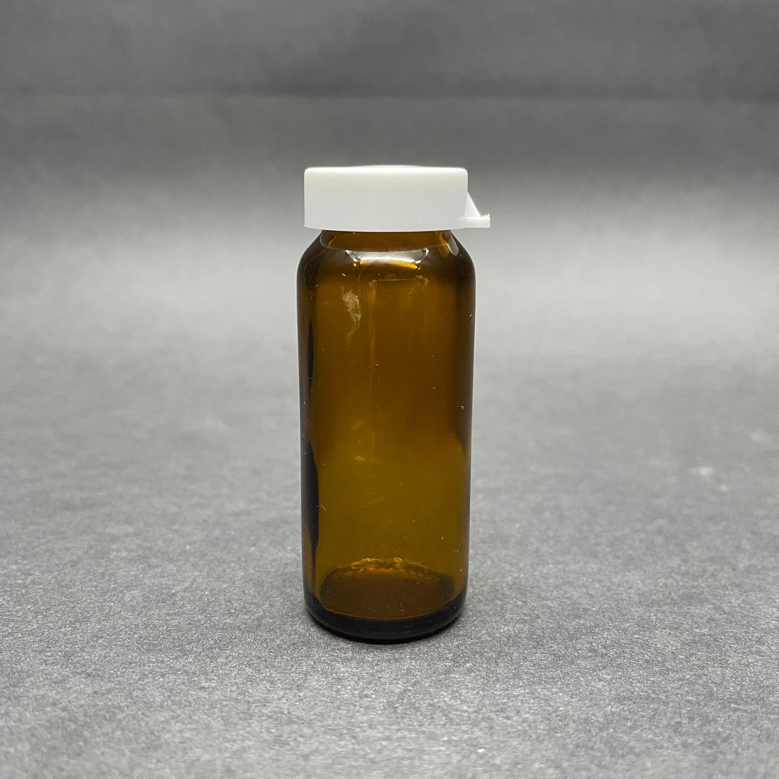 15 Cc Amber Flakon Penisilin Şişesi - Beyaz Kapaklı - 15 Ml Kapaklı Kahverengi Cam Şişe - Sızdırmaz  - Elle Kapanır