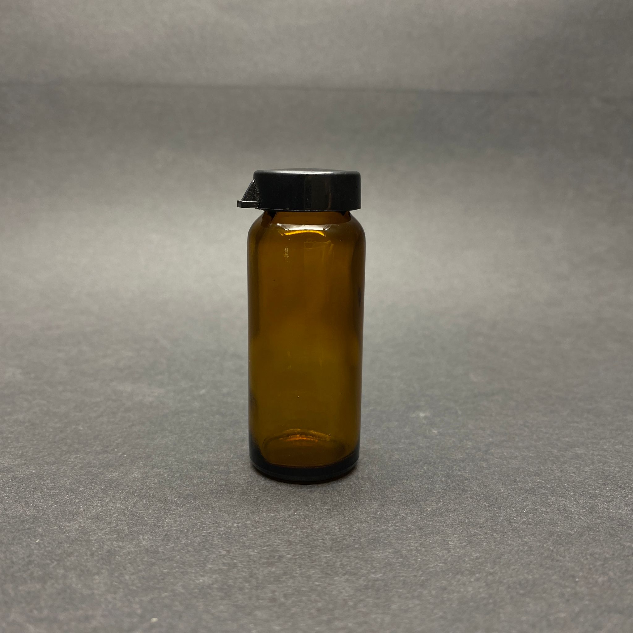 15 Cc Amber Flakon Penisilin Şişesi - Siyah Kapaklı - 15 Ml Kapaklı Kahverengi Cam Şişe - Sızdırmaz  - Elle Kapanır
