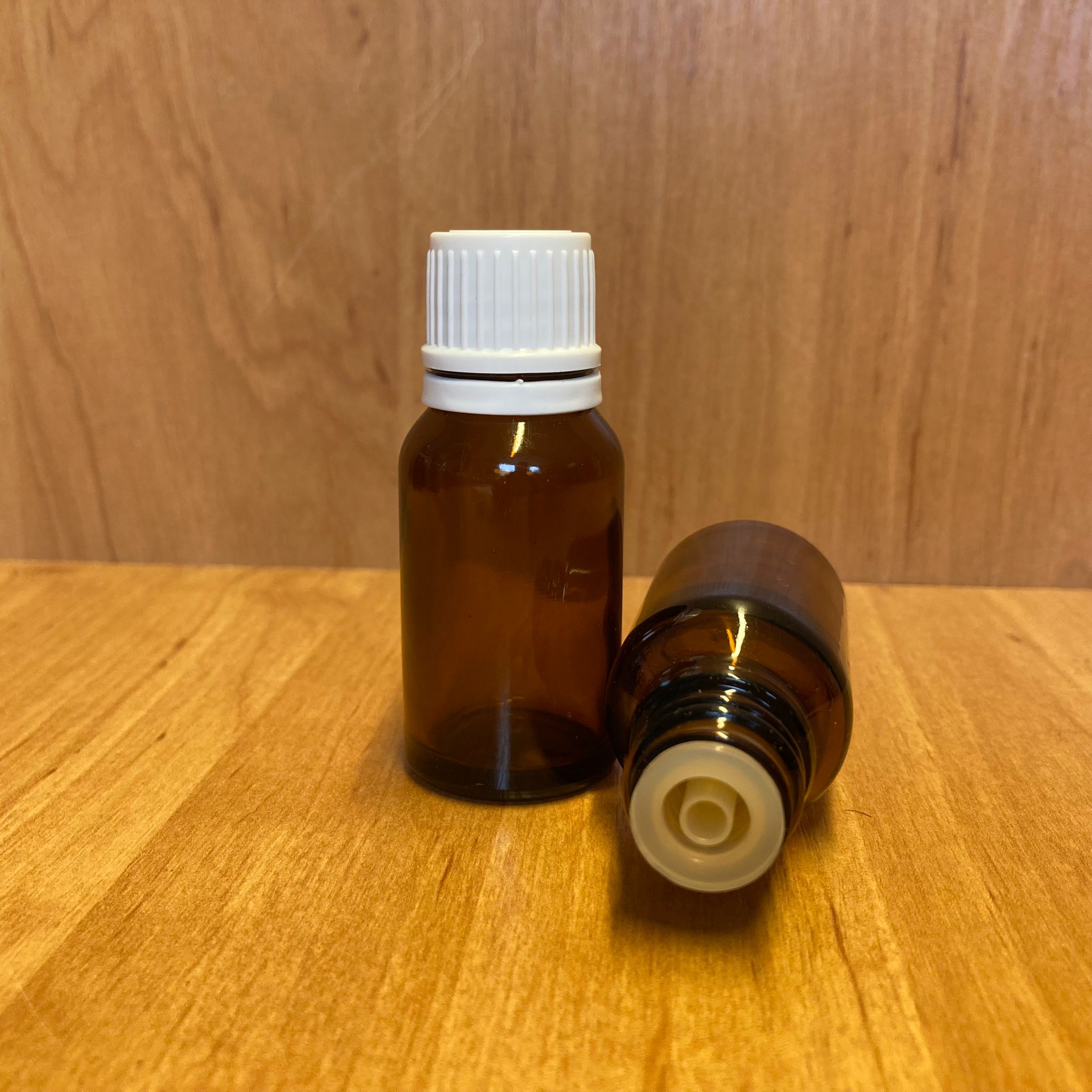 15 Cc Amber İçten Damlalıklı - Beyaz Kilit Kapaklı Cam Şişe - 15 Ml Kahverengi Yeni İçten Damlalıklı Cam Şişe
