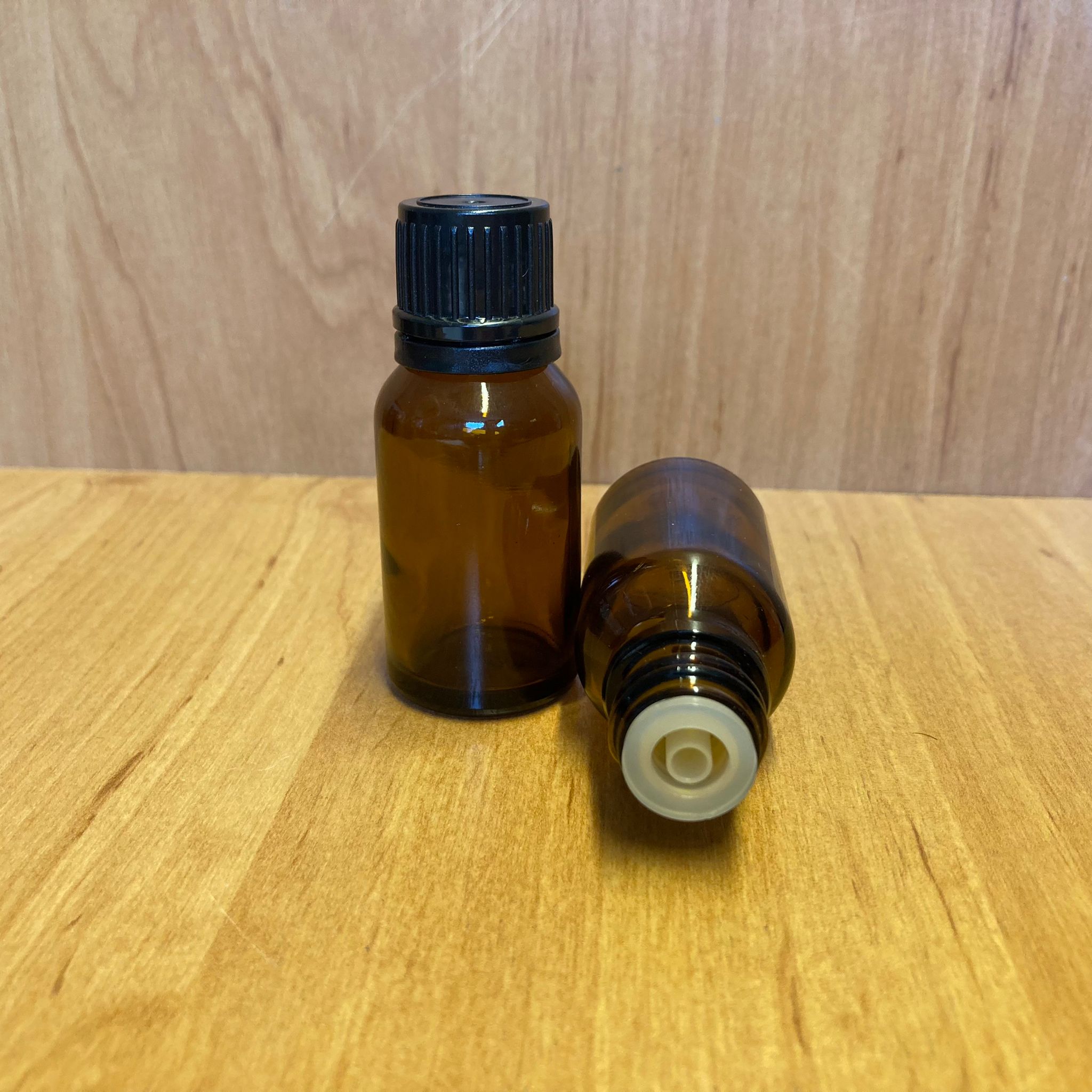 15 Cc Amber İçten Damlalıklı - Siyah Kilit Kapaklı Cam Şişe - 15 Ml Kahverengi Yeni İçten Damlalıklı Cam Şişe