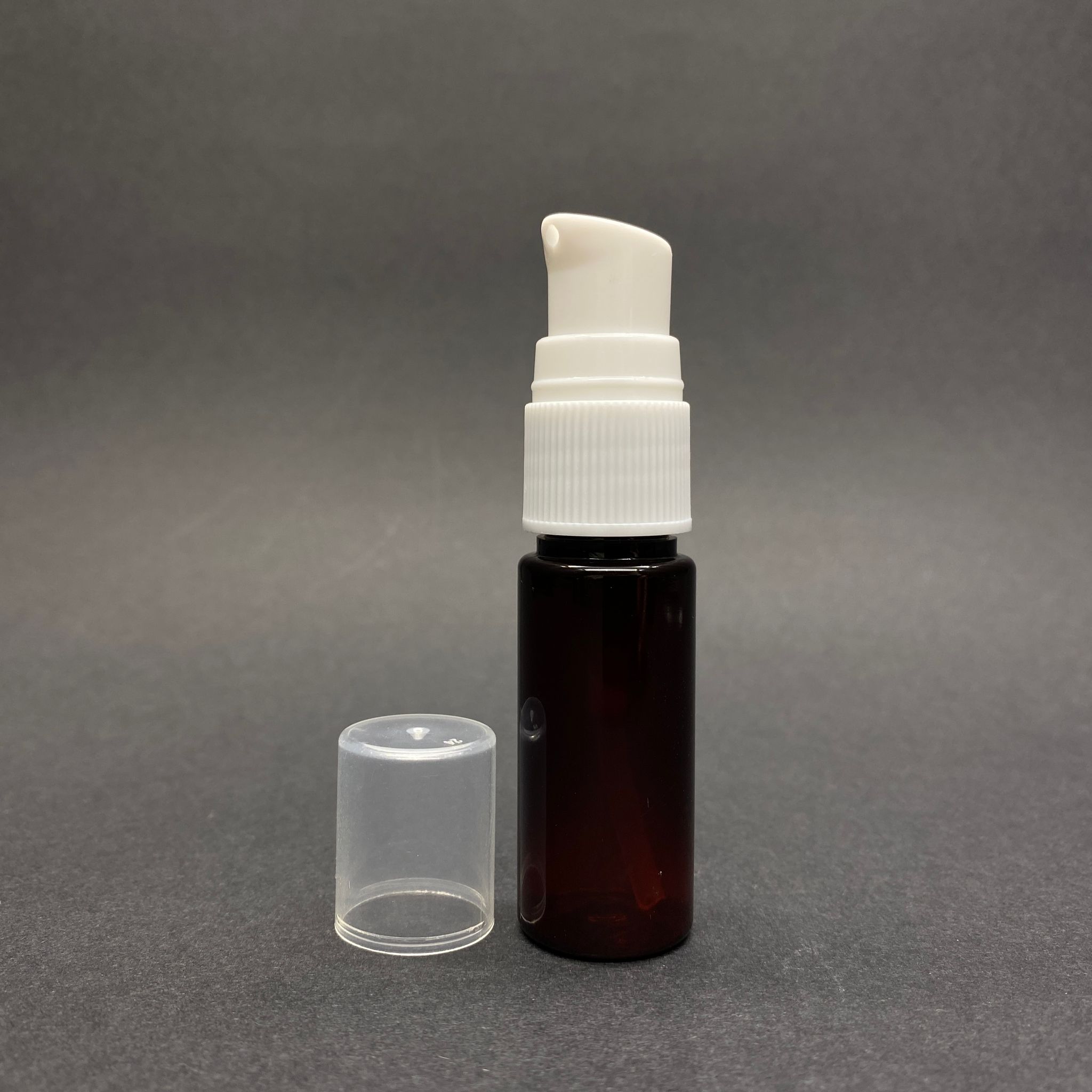 15 Cc Amber Losyon Pompalı Pet Şişe - Krem, Losyon, Yağ, Serum Vb İçin Kozmetik Ambalajı (Beyaz Pompa)