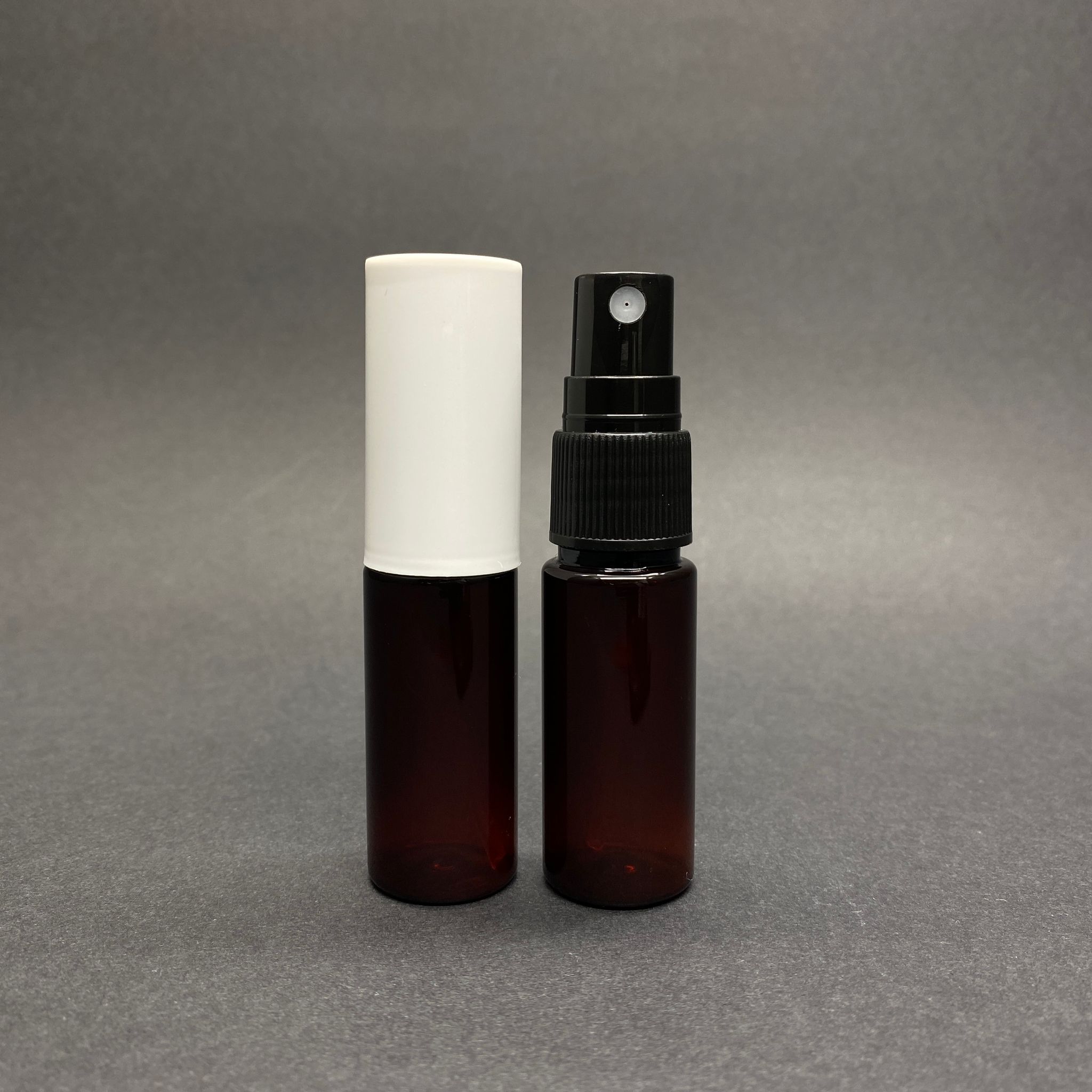 15 Cc Amber Parfüm Şişesi Plastik - Siyah Sprey + Beyaz Kapak - 15 Ml Parfüm Şişesi Pet