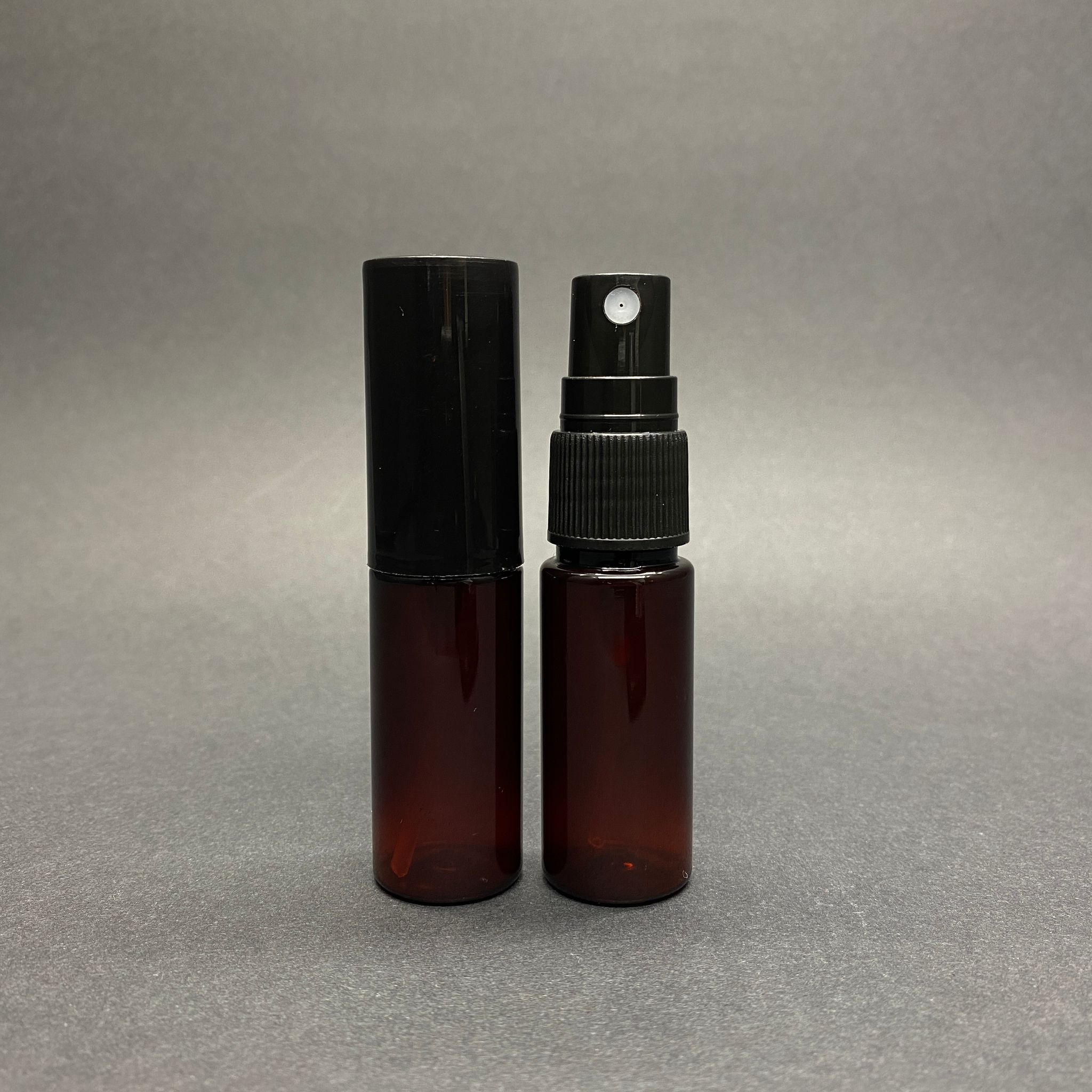15 Cc Amber Parfüm Şişesi Plastik - Siyah Sprey + Siyah Kapak - 15 Ml Parfüm Şişesi Pet