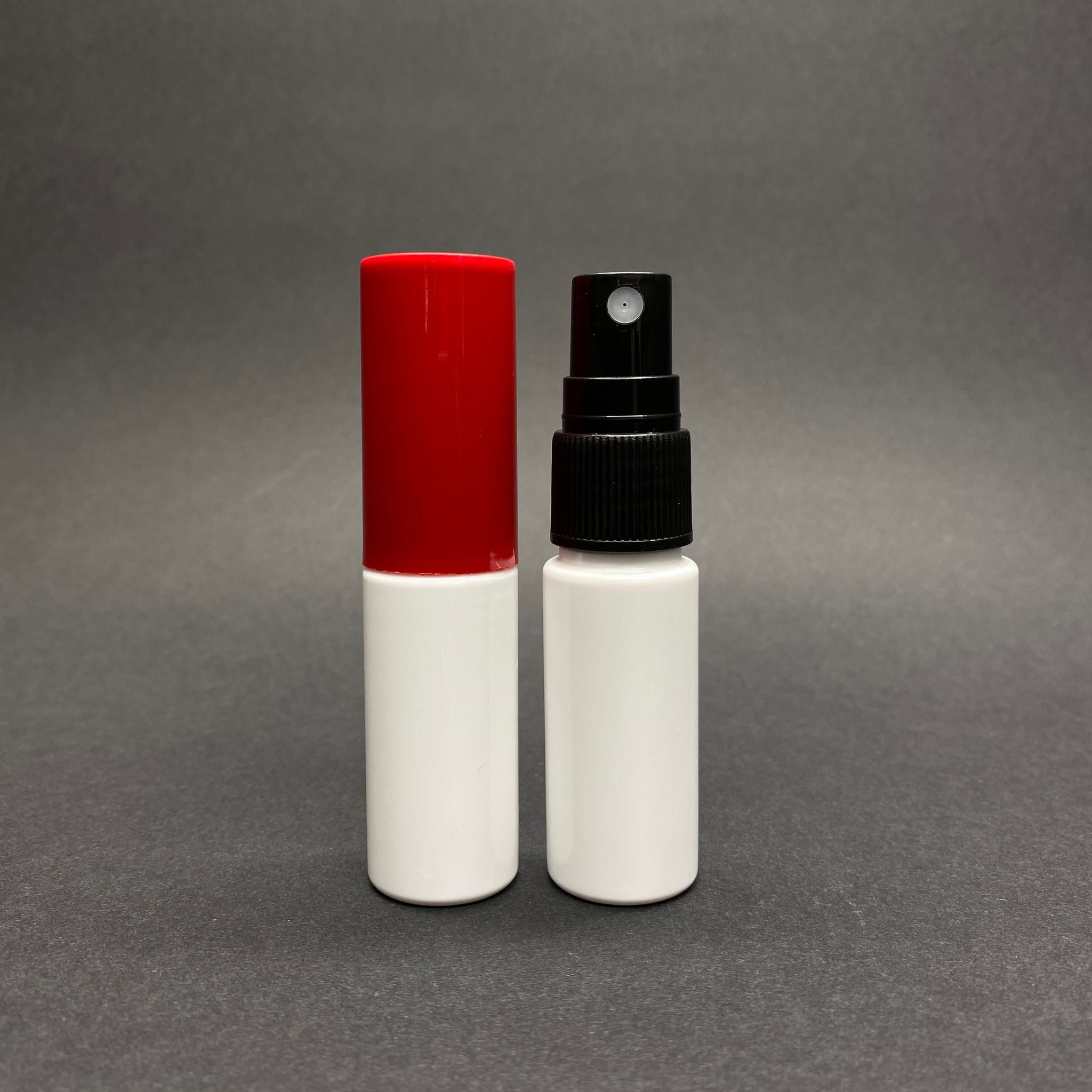 15 Cc Beyaz Parfüm Şişesi Plastik - Siyah Sprey + Kırmızı Kapak - 15 Ml Parfüm Şişesi Pet