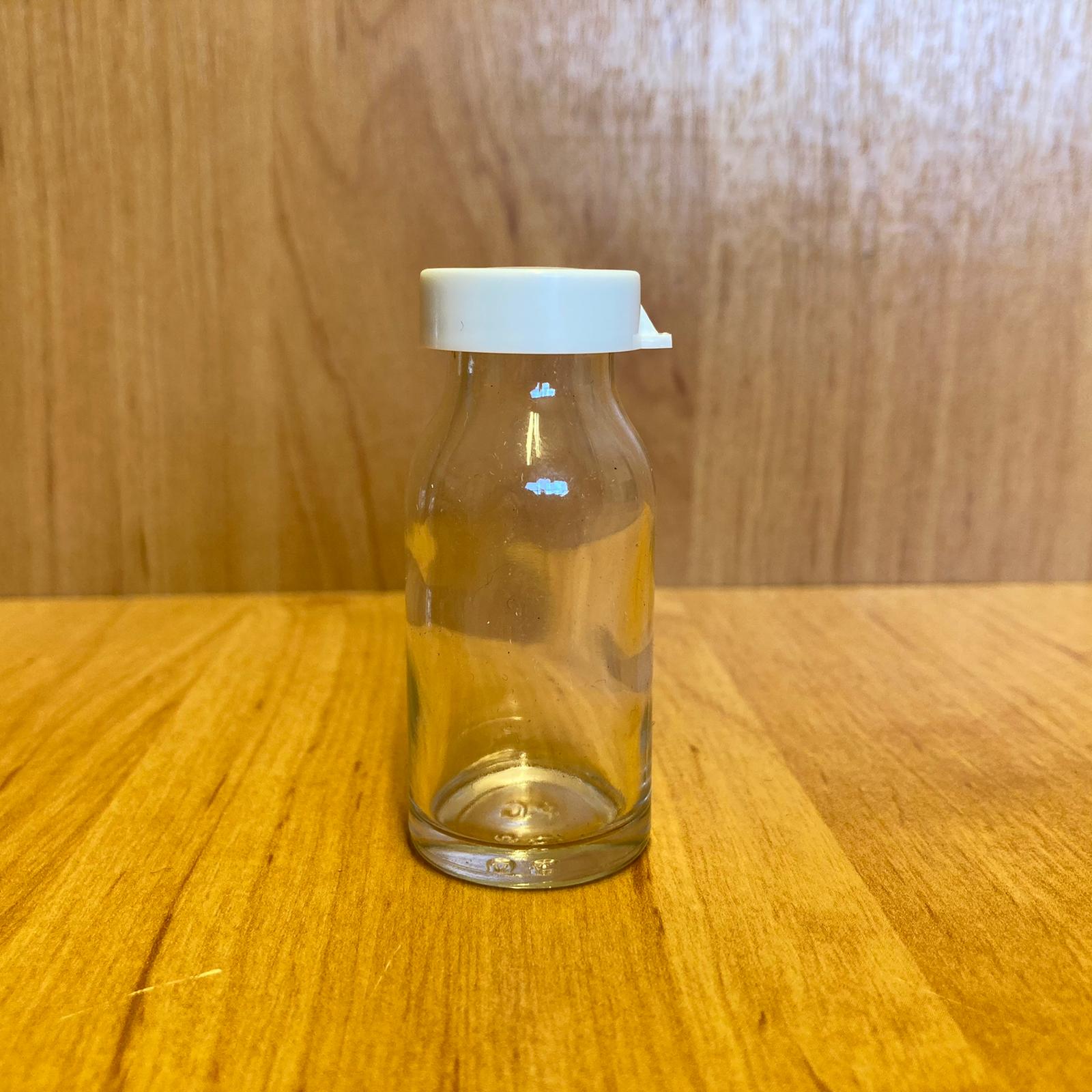 15 Cc Flakon Penisilin Şişesi - Beyaz Kapaklı - 15 Ml Kapaklı Cam Şişe - Sızdırmaz  - Elle Kapanır