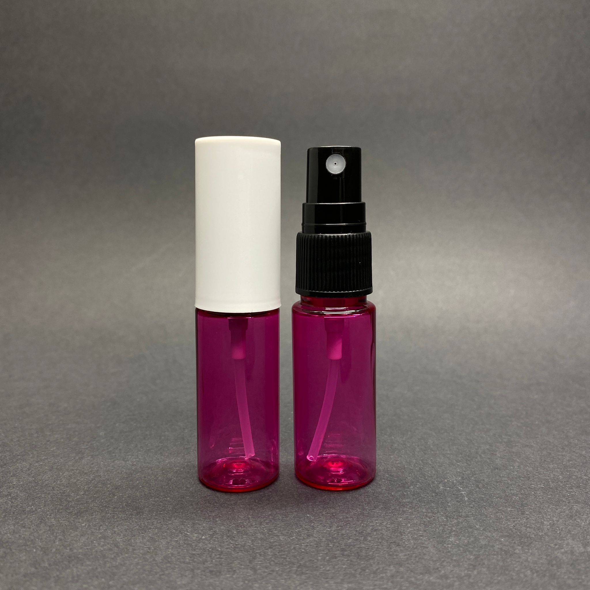 15 Cc Pembe Parfüm Şişesi Plastik - Siyah Sprey + Beyaz Kapak - 15 Ml Parfüm Şişesi Pet