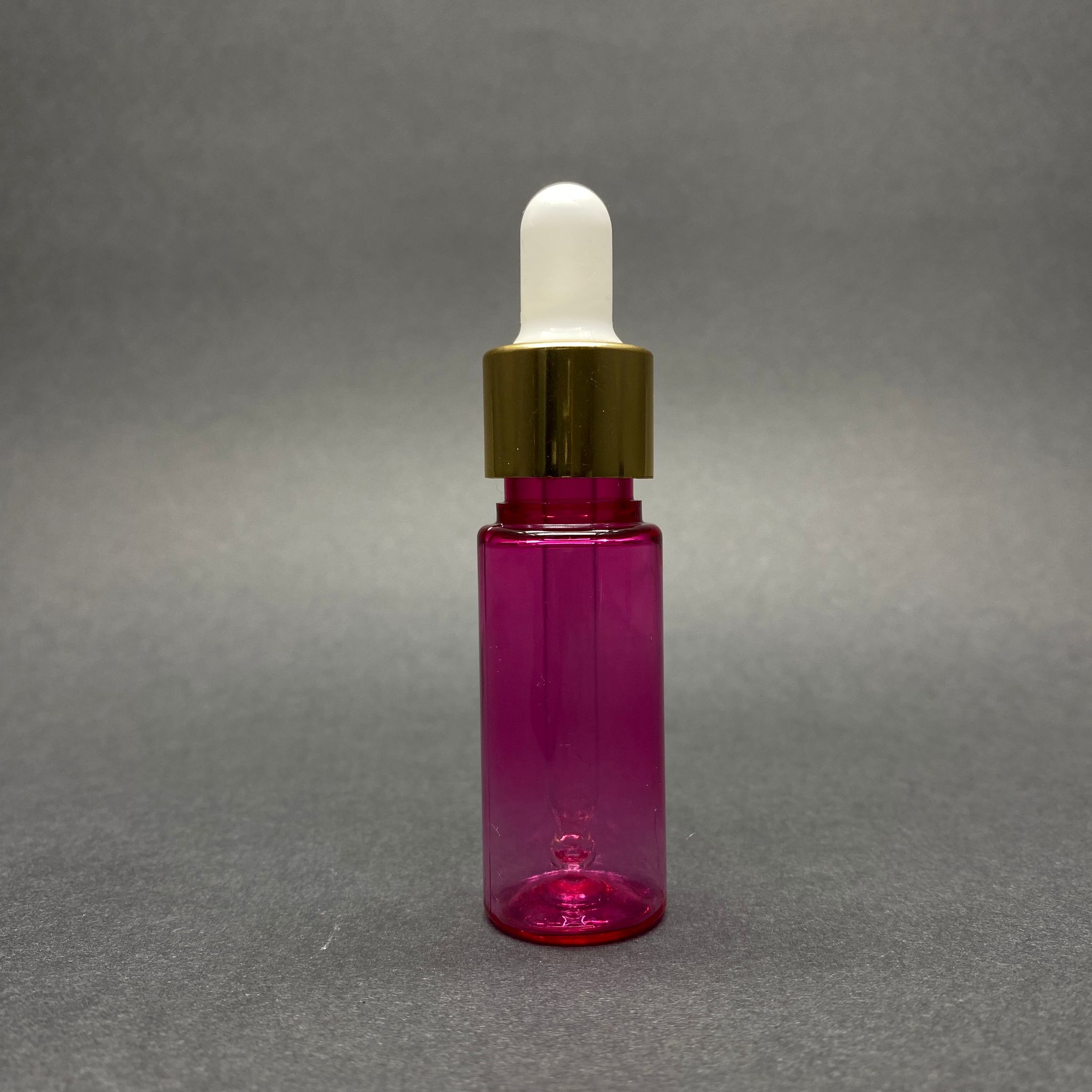 15 Cc Pembe Pet Şişe - Cam Damlalıklı Takım (Beyaz Emzik+Gold Metal Kapak+Cam Pipet)